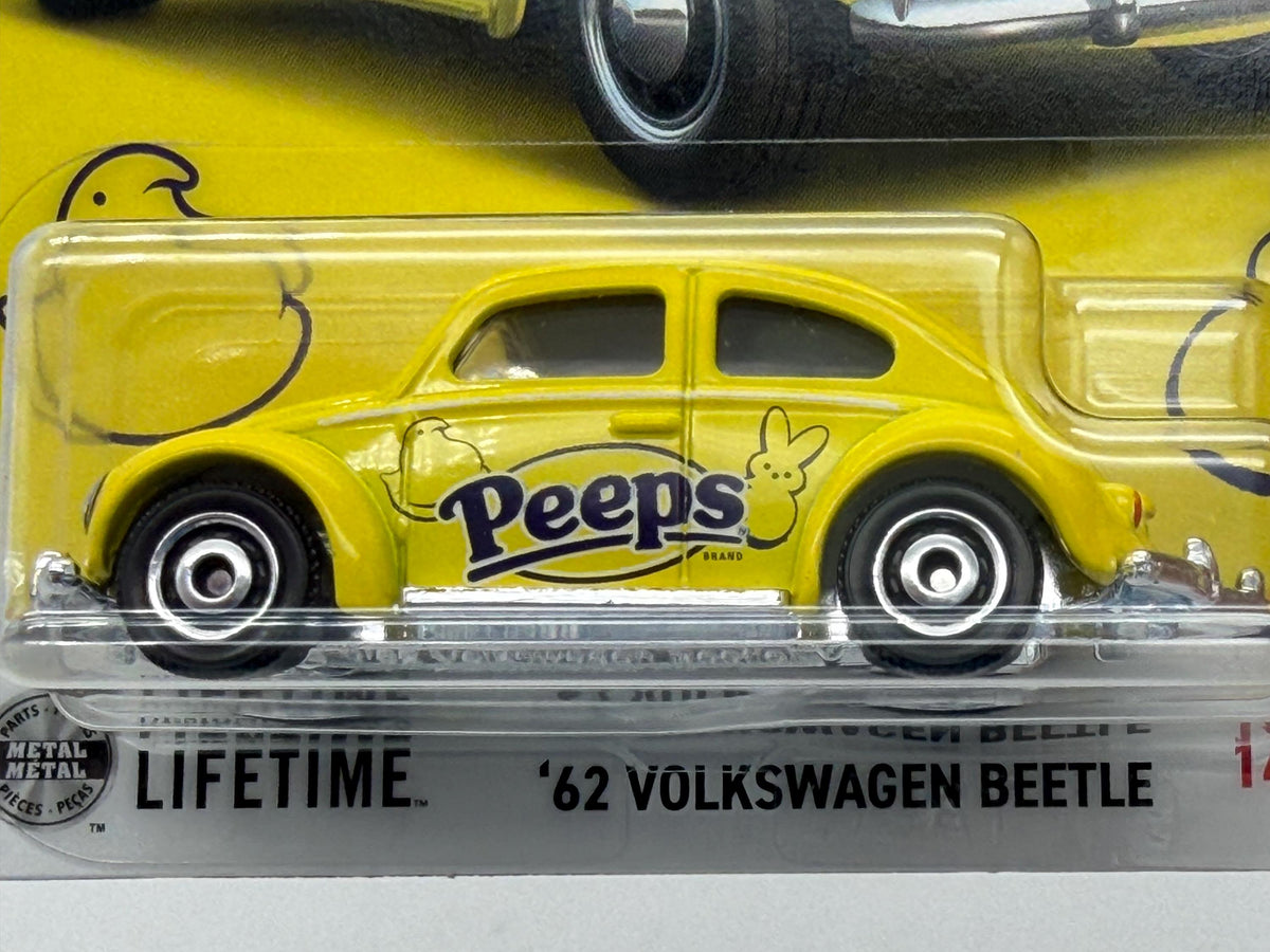 Matchbox  Easter Marshmallow  Peeps ‘62 Volkswagen Beetle die cast on card