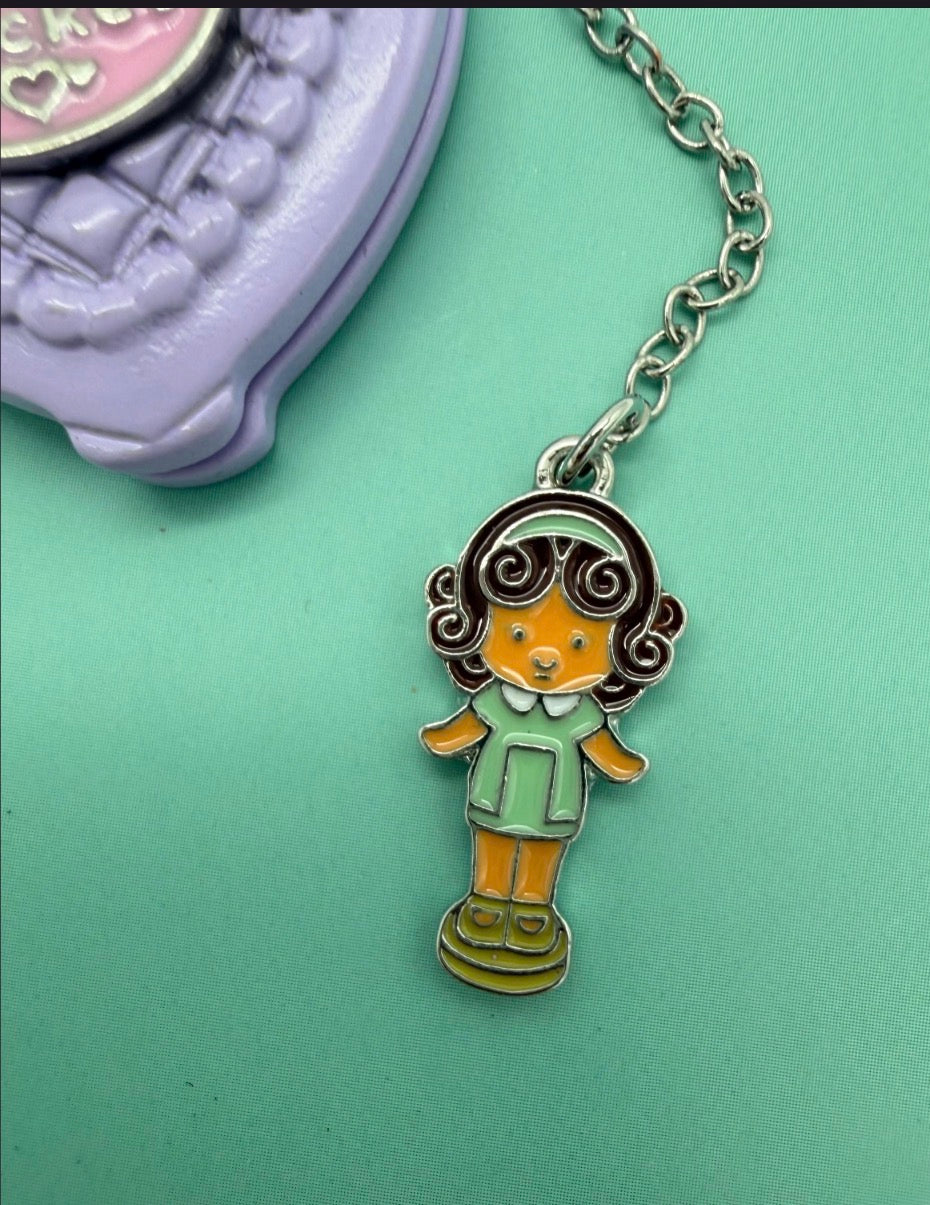 Polly Pocket locket necklace Heart compact on card