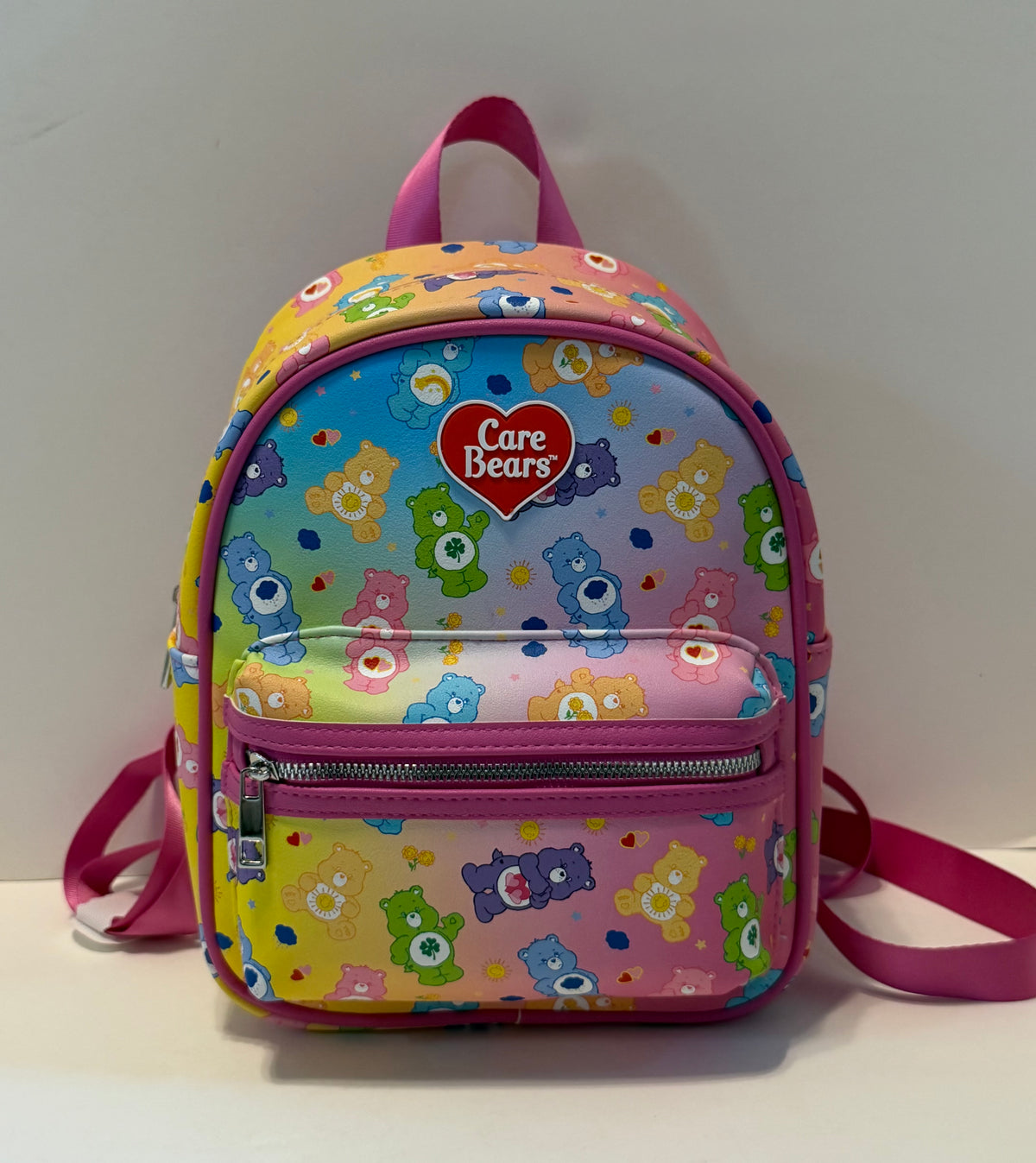 Care Bears ombré rainbow mini backpack with adjustable ribbon straps for school, cosplay or practical cute
