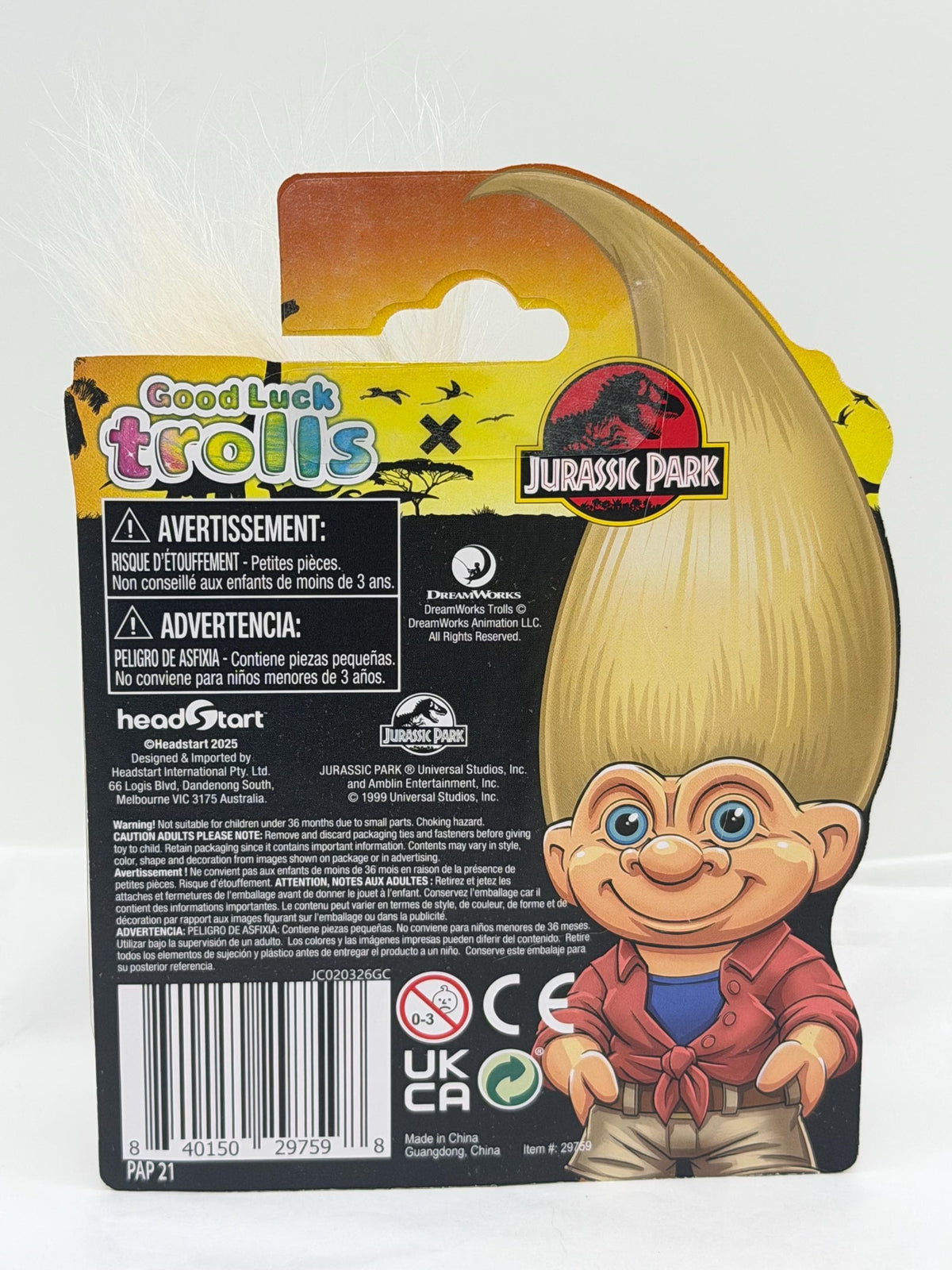 Good Luck Trolls Movie Icons Set: Jurassic Park Ellie Satler and Alan Grant
