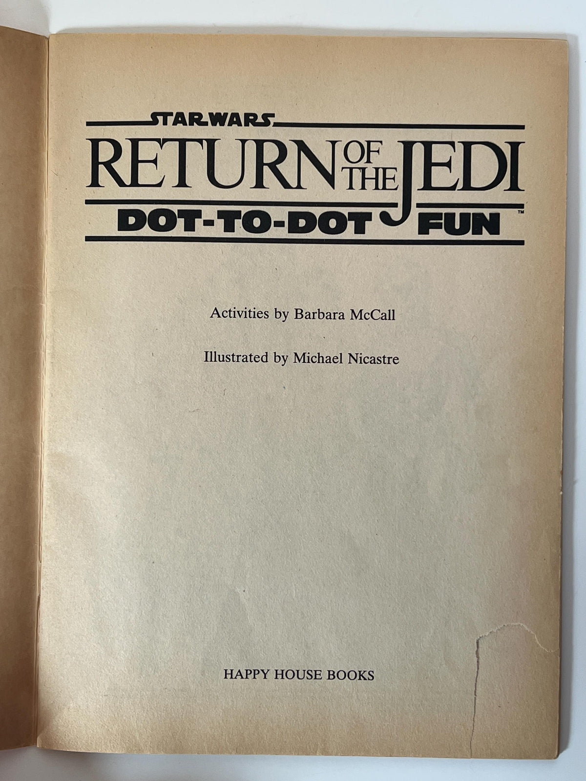 Vintage Star Wars Return of the Jedi Dot to Dot fun coloring  book