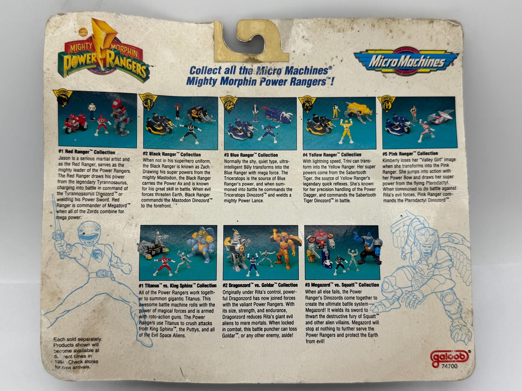 90s Galoob Micro Machines Power Rangers Pink Ranger #5 set with Dinozord