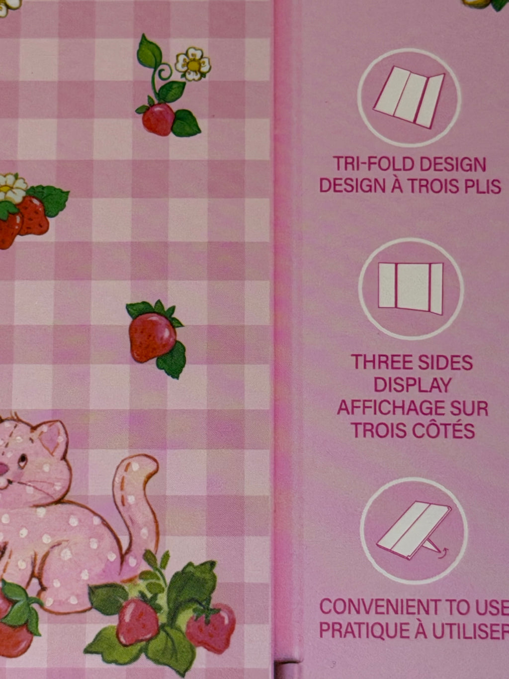 Strawberry Shortcake travel case and trifold mirror
