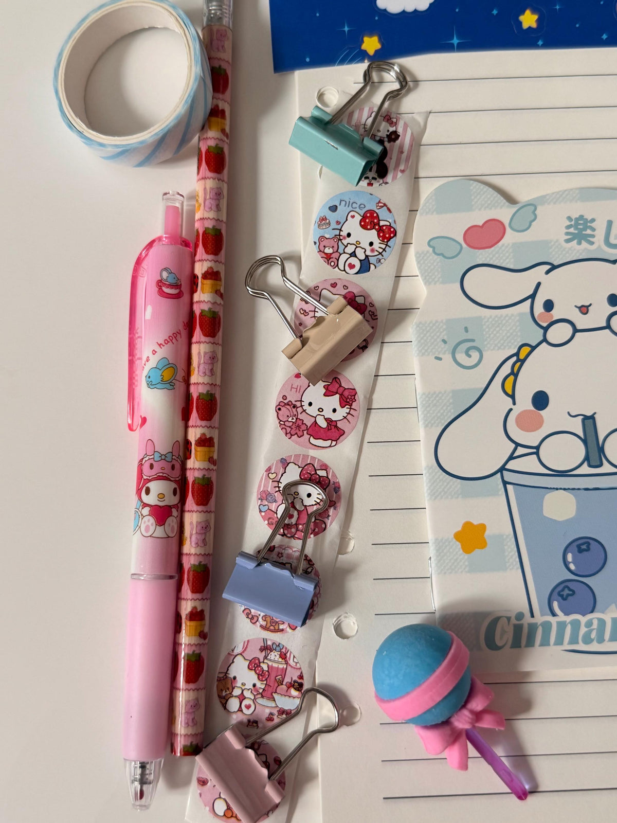 Care Bears / Sanrio Rad Pack! cute stationary set with stickers