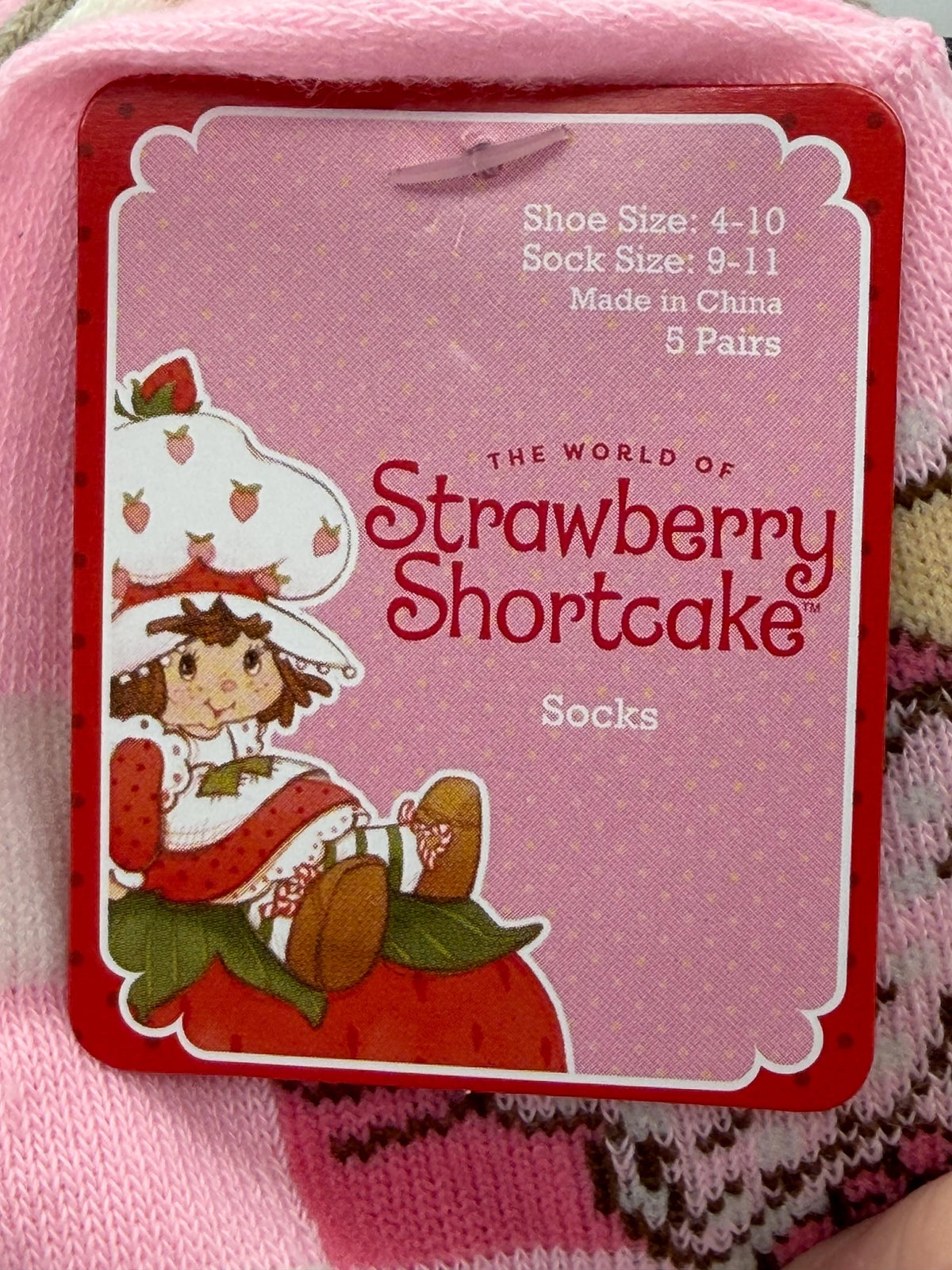 Strawberry Shortcake Ankle Socks pack of 5, ladies shoe size 9-11