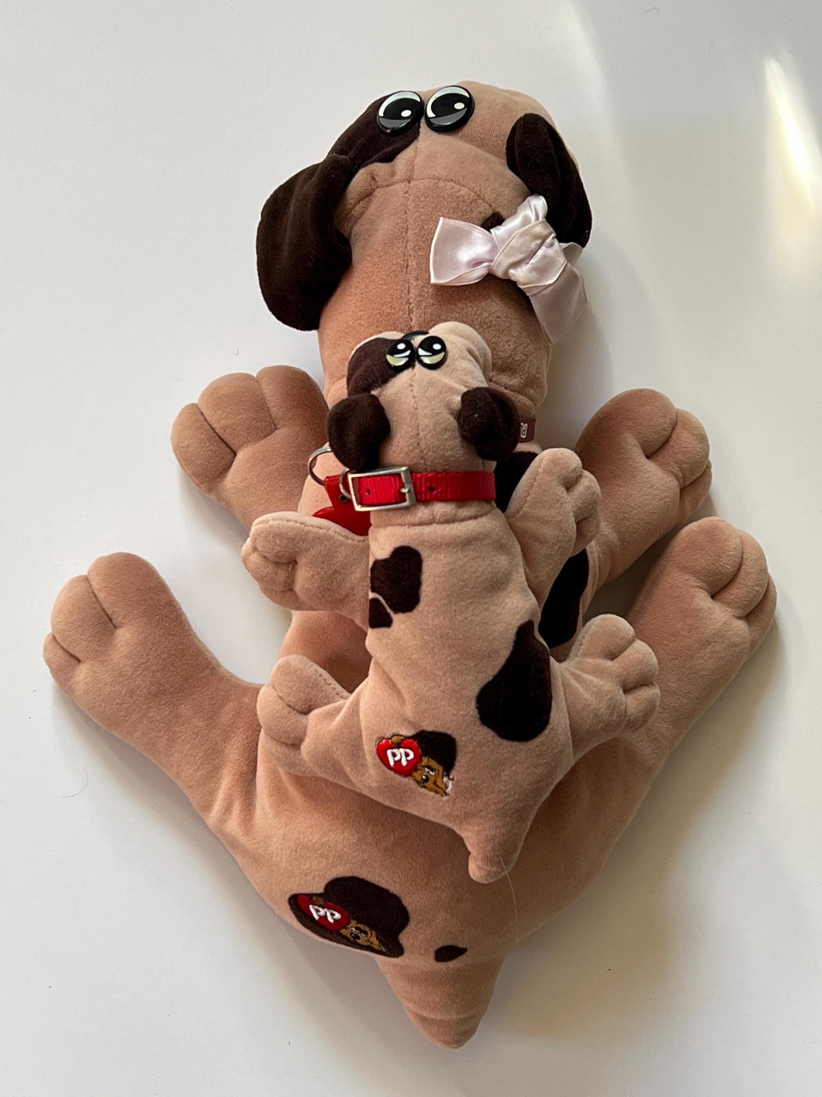 Vintage Tonka Pound Puppy Mum and Puppy set with collars and tags