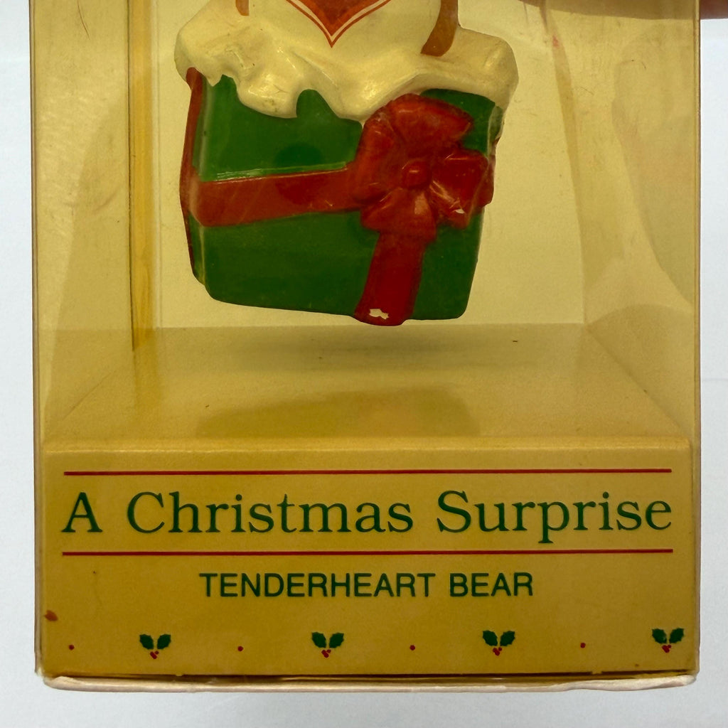 Vintage 1984 American Greetings Care  Bears Tenderheart Christmas Surprise ornament in box
