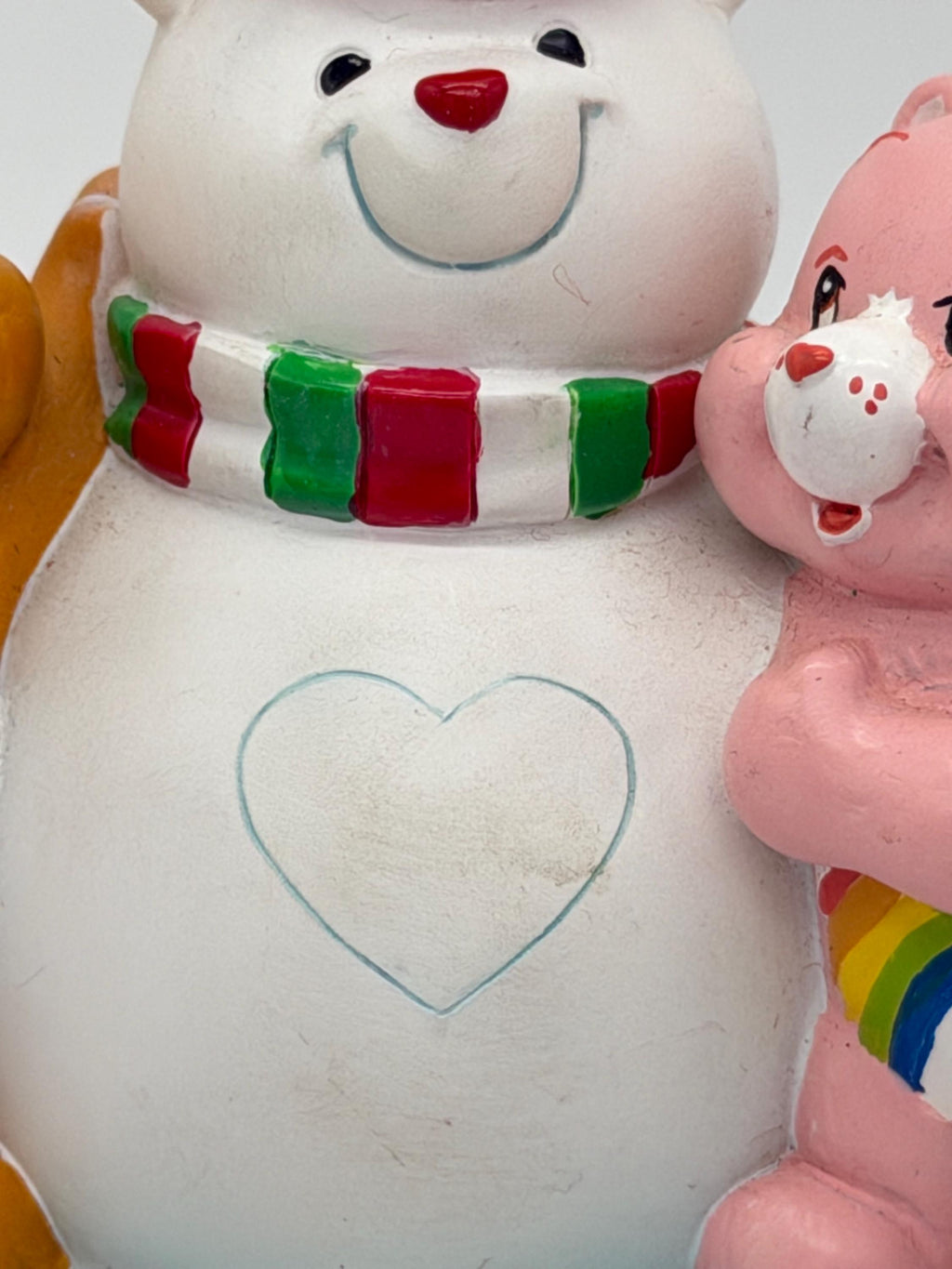 Care  Bears  Tenderheart and Cheer Bear snowman Christmas stocking holder