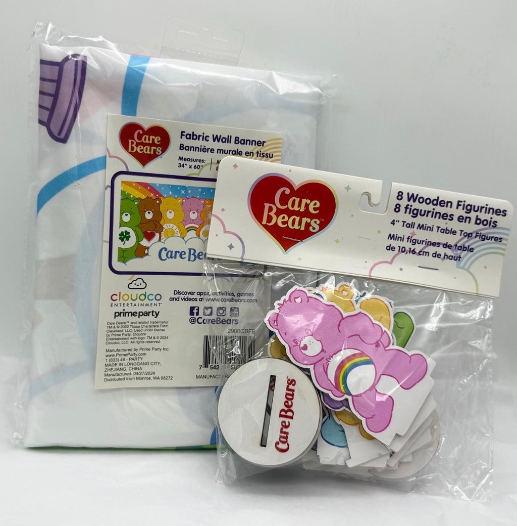 Care Bears party supply pack- wooden table decorations  and party banner