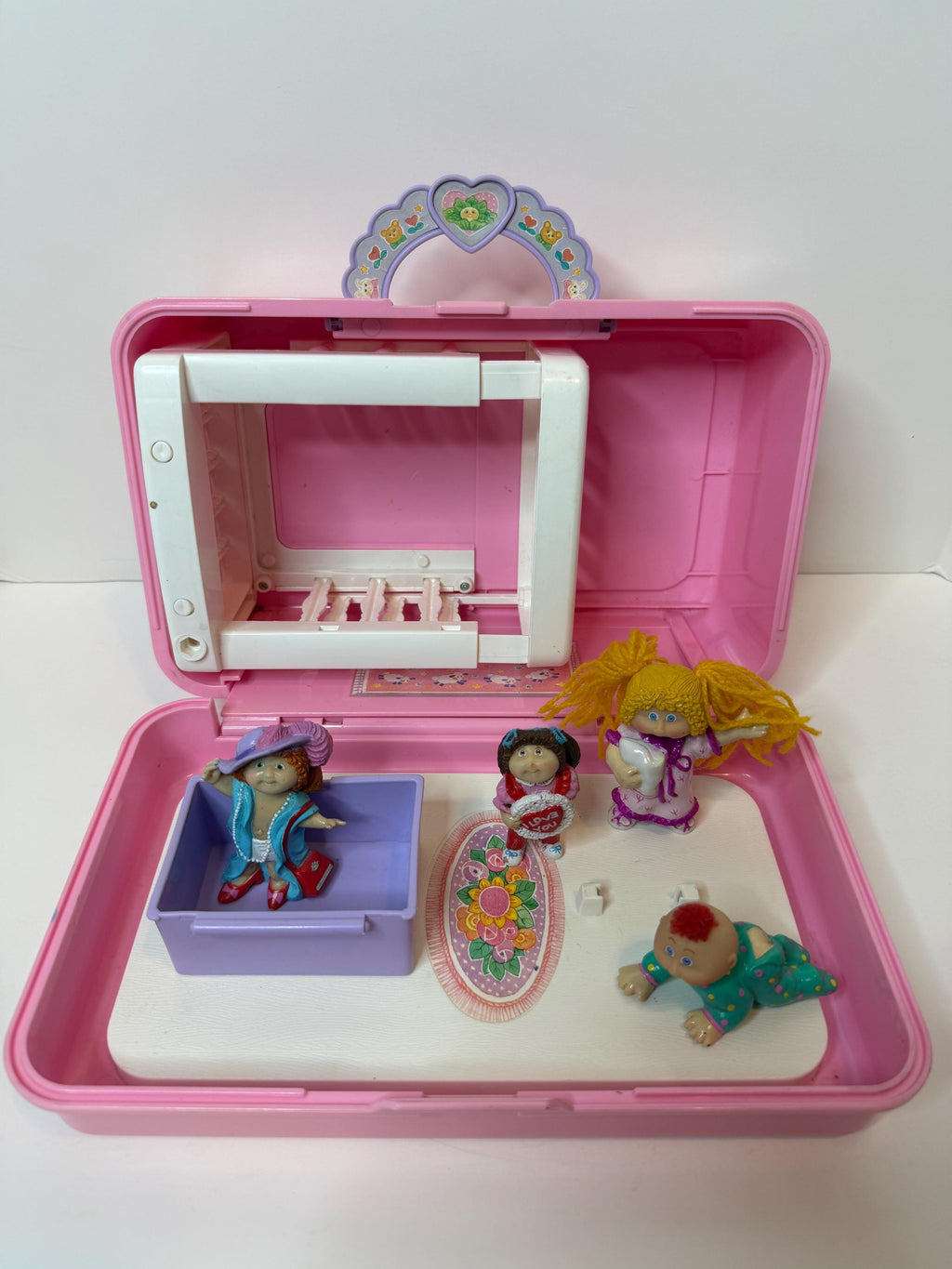 Vintage Mattel Cabbage Patch Kid Love n Go Baby Nursery case with minis