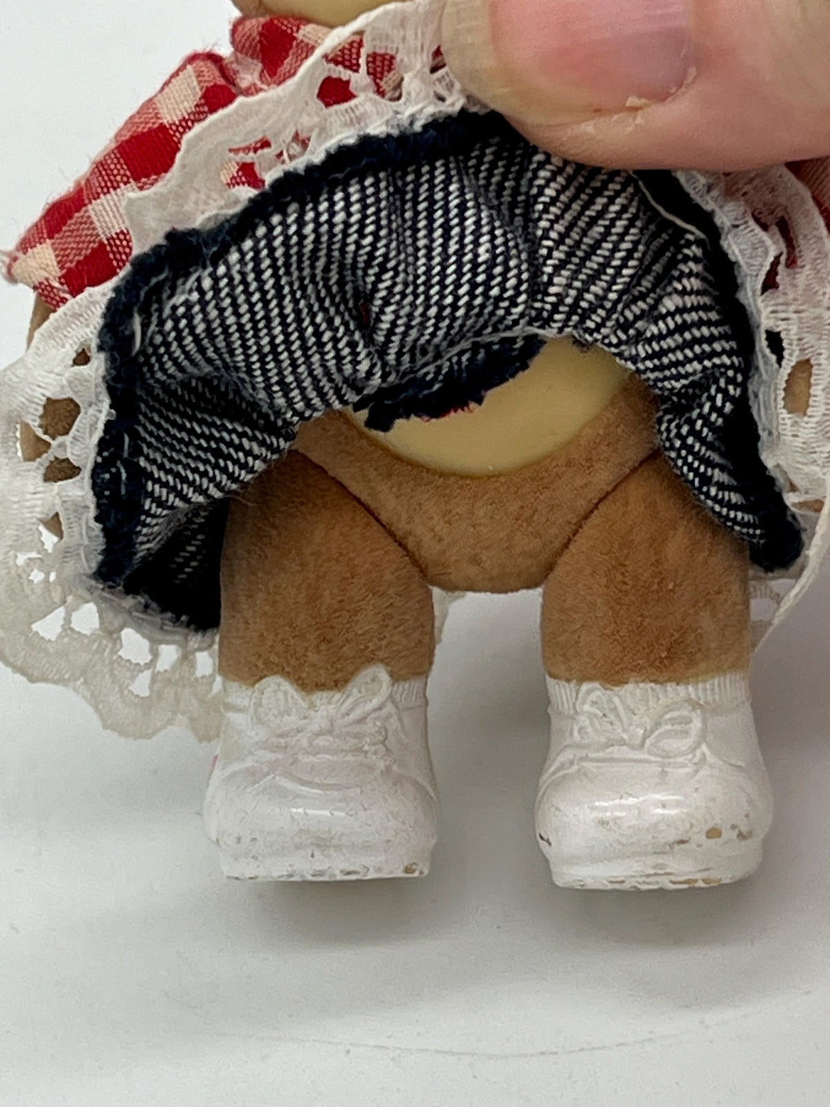 Vintage Coleco Xavier Roberts Furskins Cece Bear mini flocked posable
