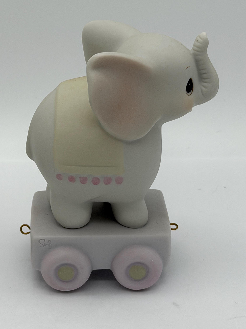 Vintage 1980s porcelain Precious Moments children’s birthday circus animal train set -flawed