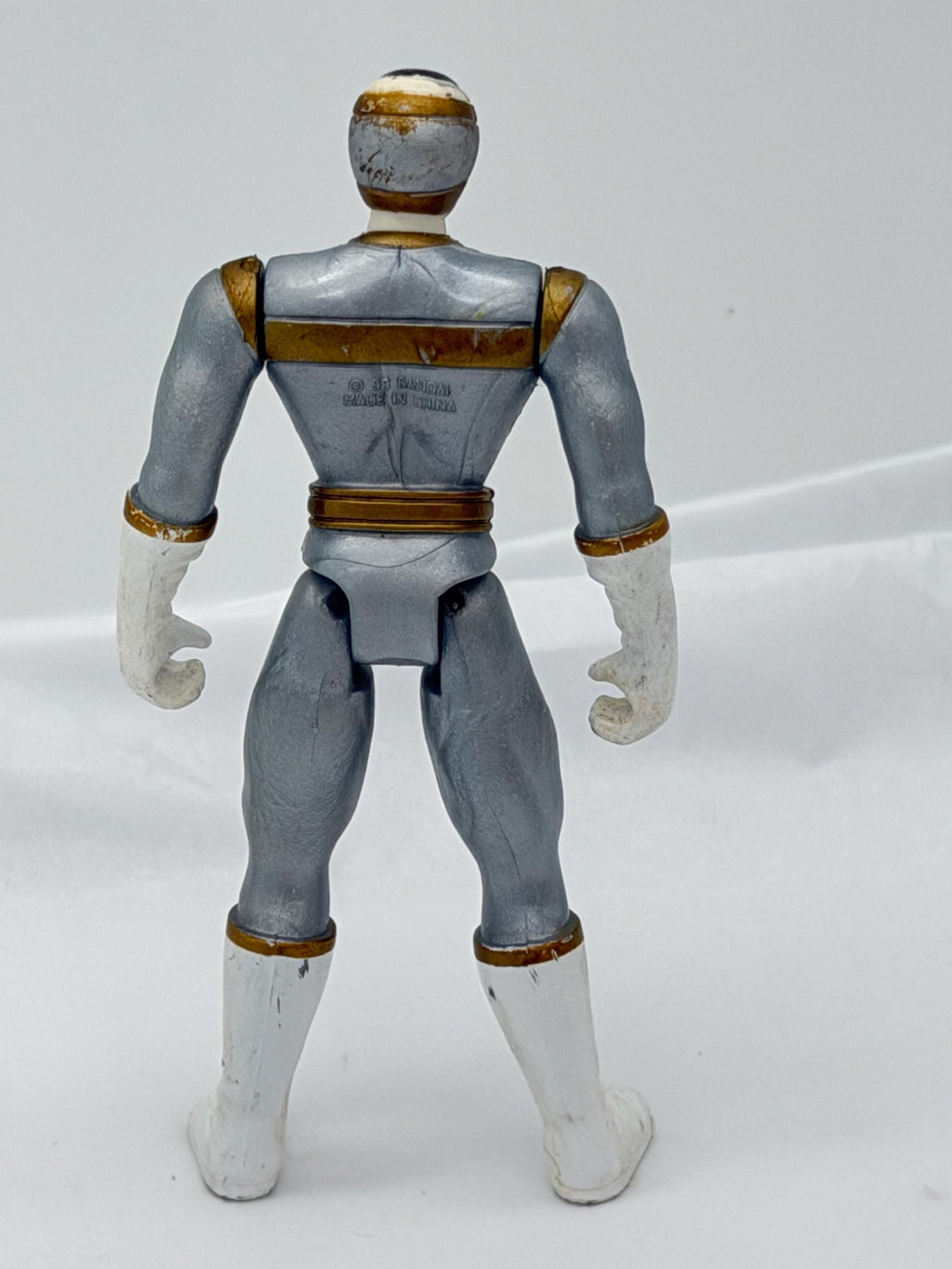 Vintage 1998 Saban Ban Dai Power Rangers Silver Lunar Ranger loose figure