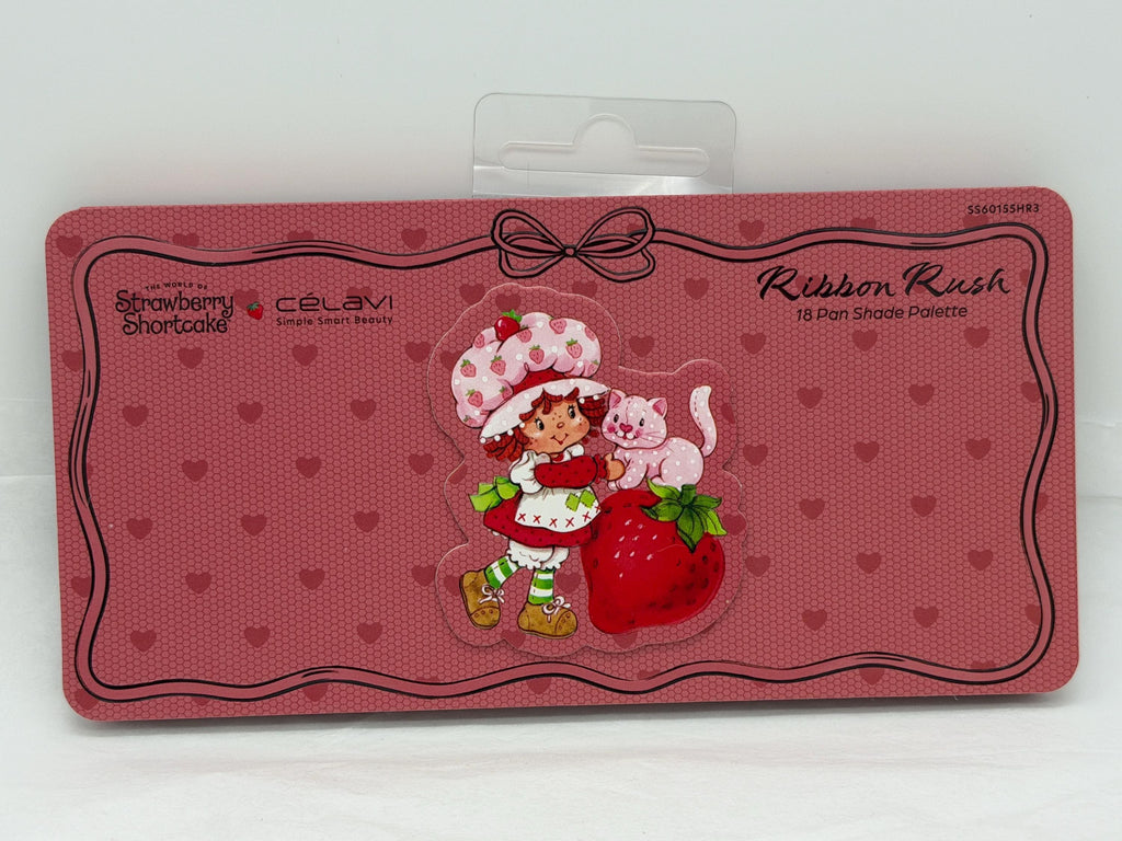 Strawberry Shortcake and Custard x Celavi Ribbon Rush  eyeshadow palette