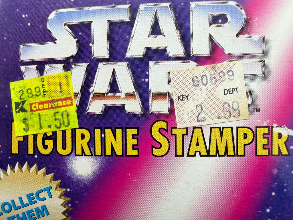 Vintage 90s Rose Art R2D2 Star Wars figural ink stamp on card