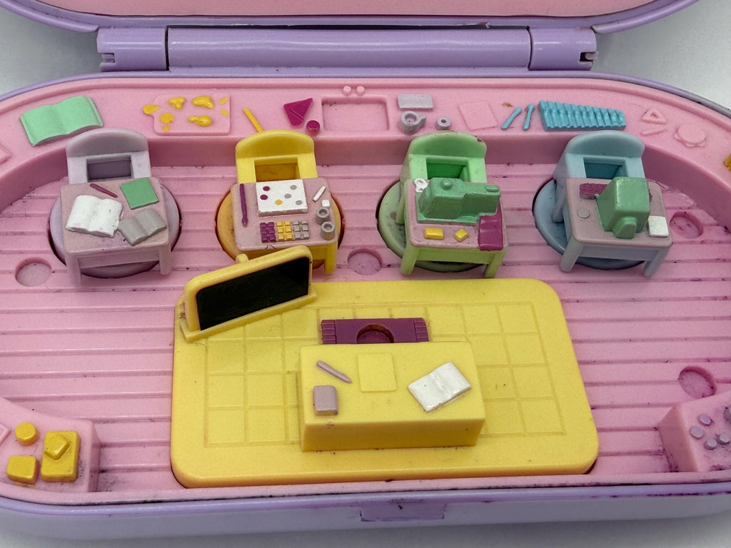 1992 Vintage Polly Pocket Bluebird Toys Stampin School with stampers