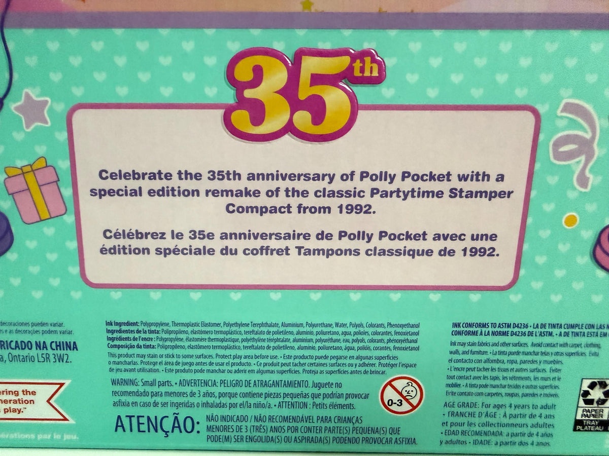 Polly Pocket Keepsake Collection 35th Birthday Partytime Stamper playset
