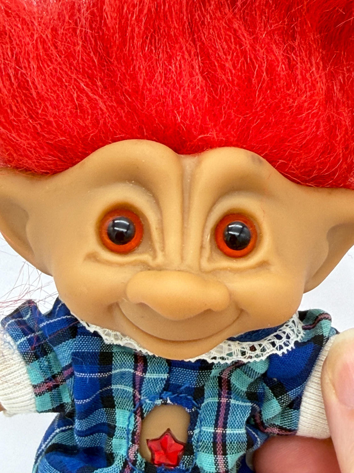 Vintage ACE novelty Treasure Troll in school dress
