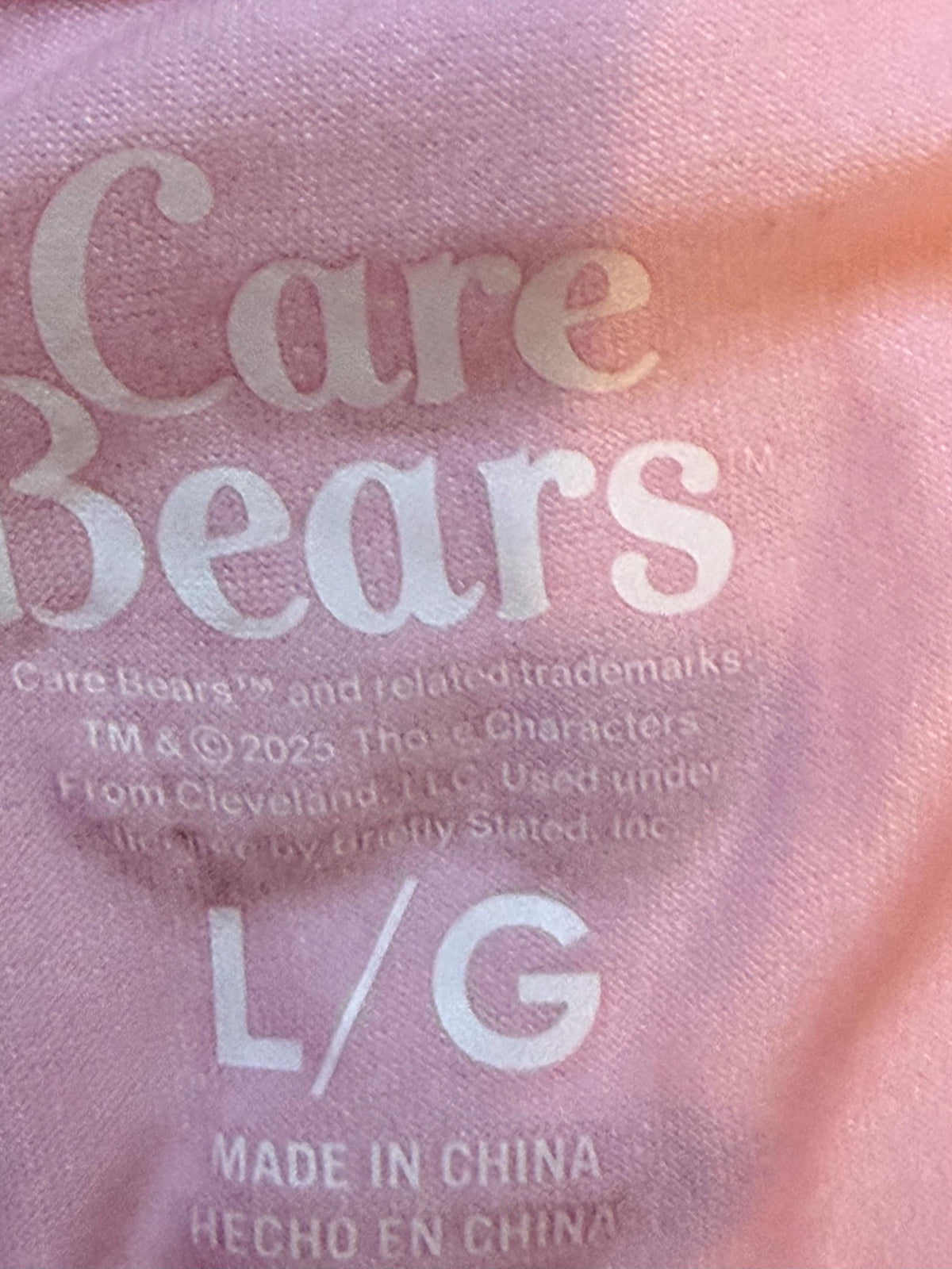 New Care Bears pink sleep/ lounge shirt ladies size L
