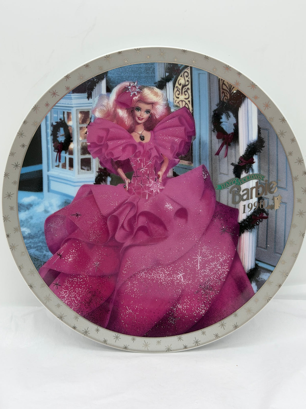 1990 Happy Holidays Barbie collector plate with numbered certificate