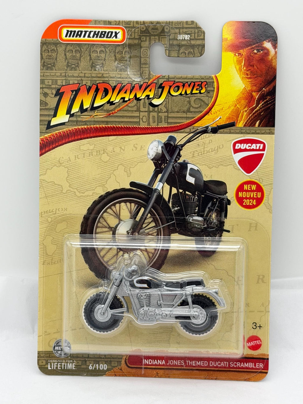 New Matchbox Indiana Jones Ducati Scrambler motorbike die cast