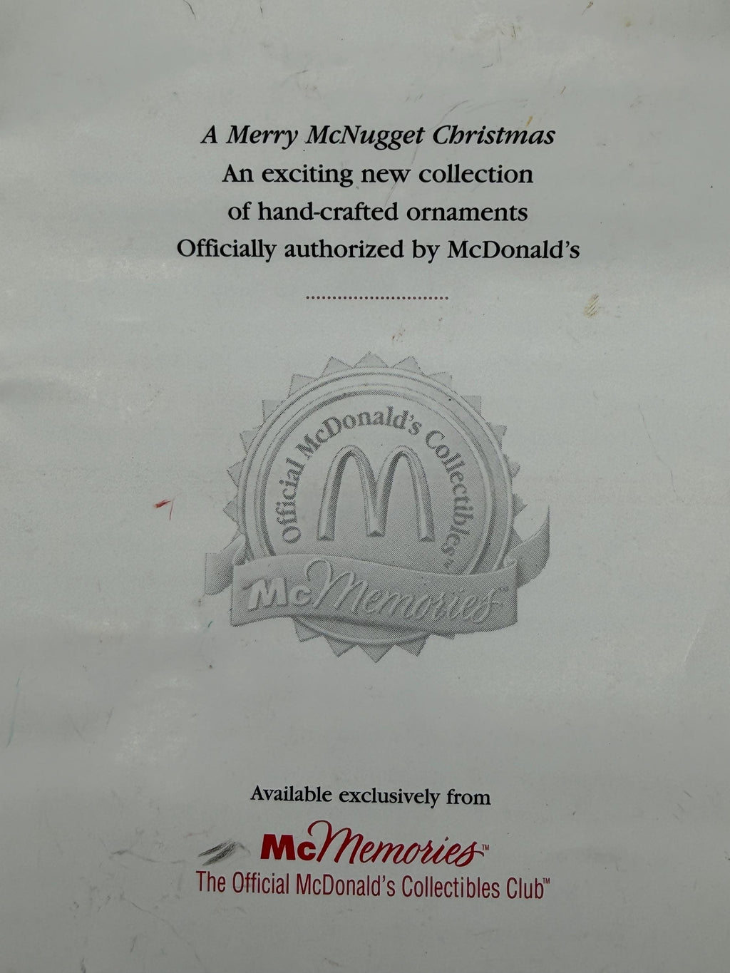 Vintage 90s McDonald's Merry McNugget Christmas Ornaments, Set of 2