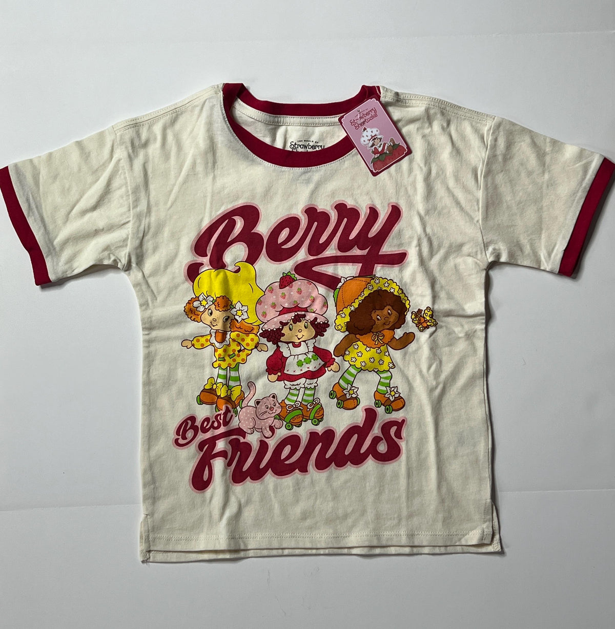 Strawberry Shortcake Ringer Tee, Berry Friends, Youth Size 5/6