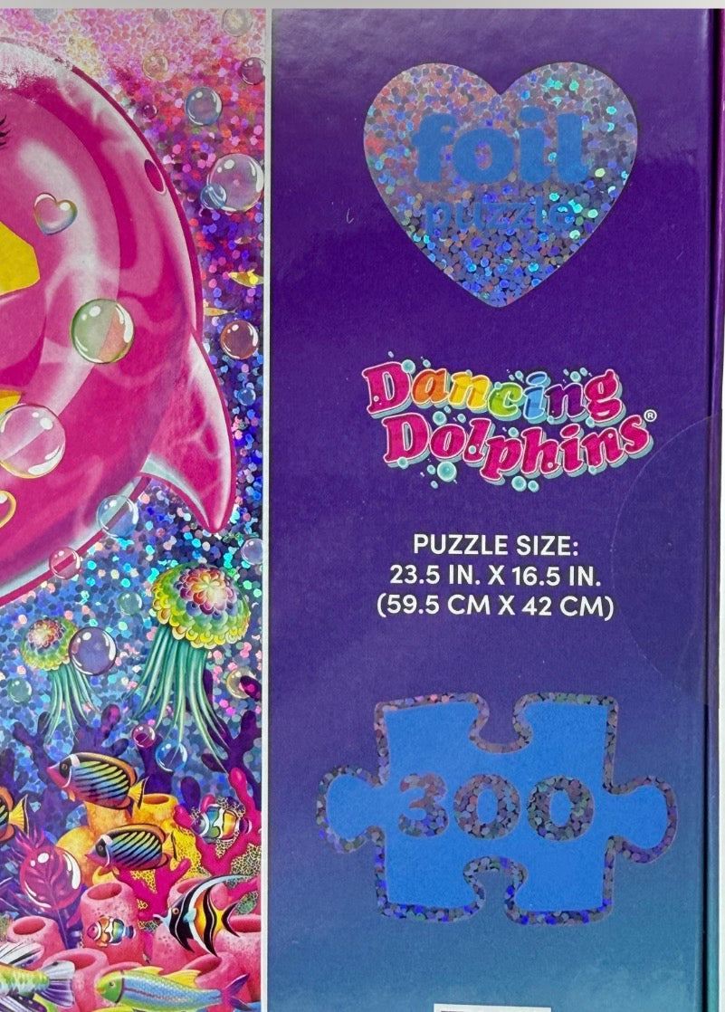 Lisa Frank new glittery foil 300 piece jigsaw puzzle - Dolphins