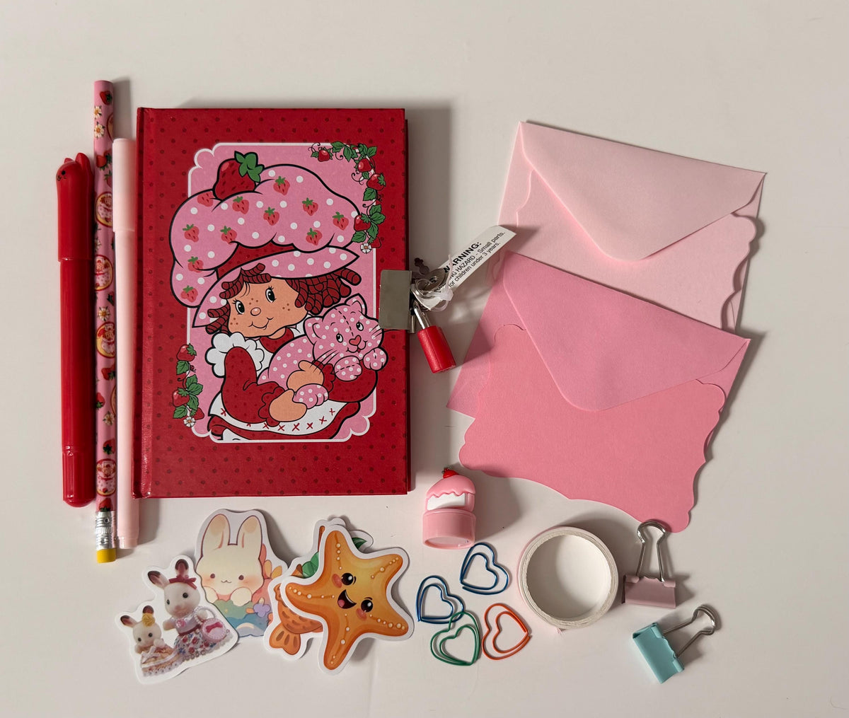 Rad Pack Strawberry Shortcake Stationery Set: Mini Diary, Stickers & More