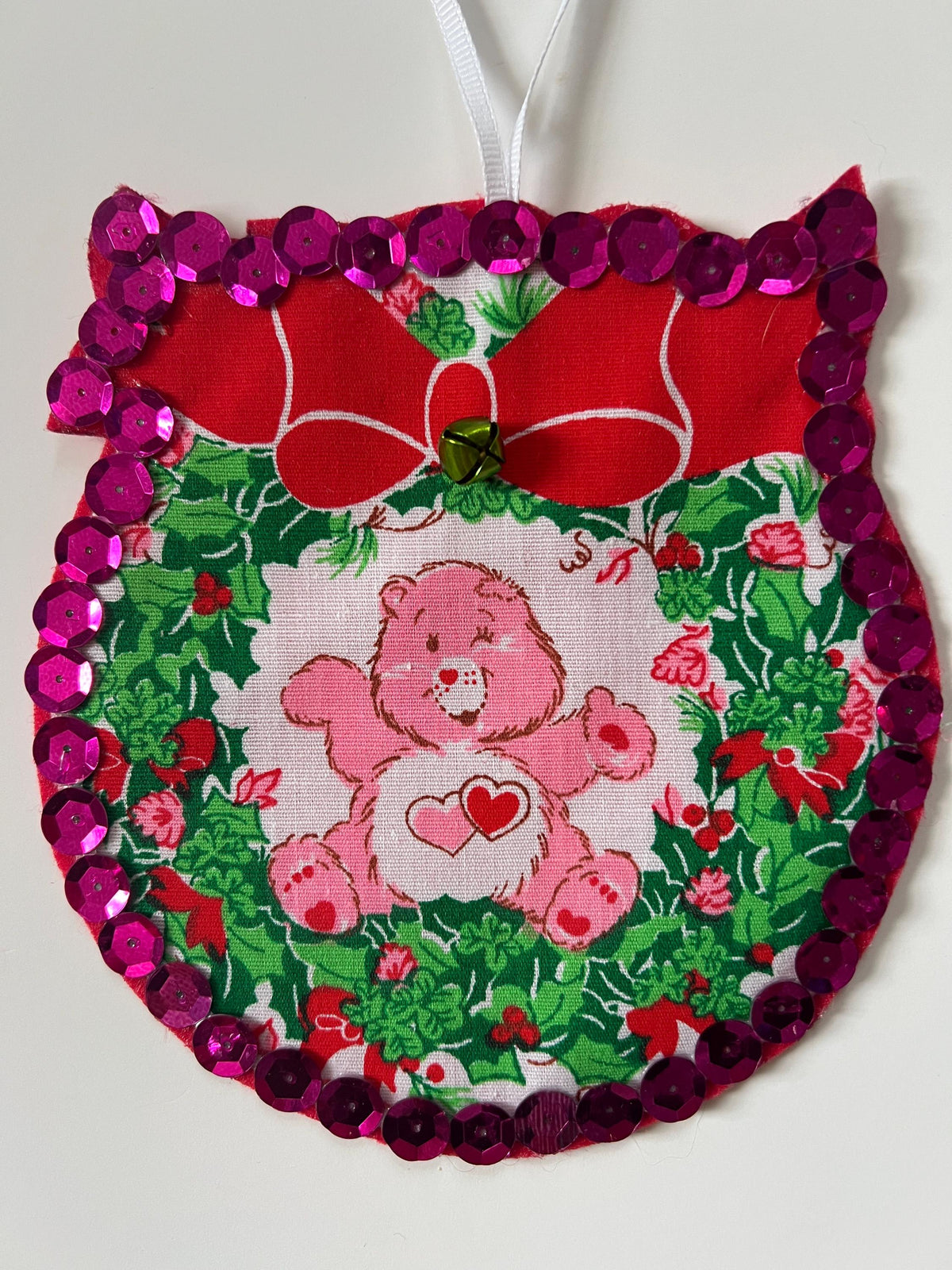 Handmade vintage Care Bears Good Luck Bear/ Love a Lot Bear  Christmas ornaments (2)