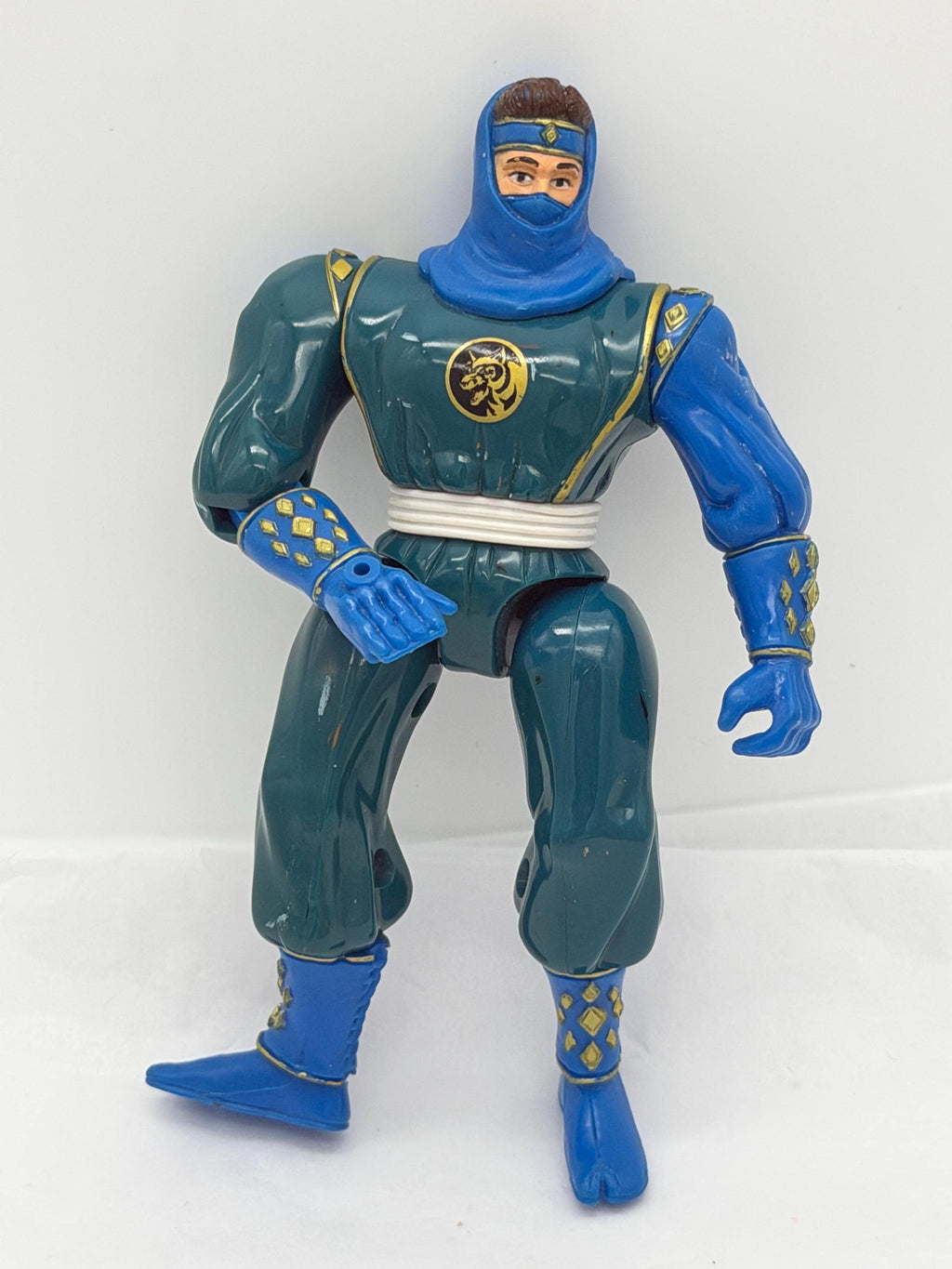 Vintage 1995 Saban Ban Dai Power Rangers Blue Ninja Ranger / Ninjetti with working arm