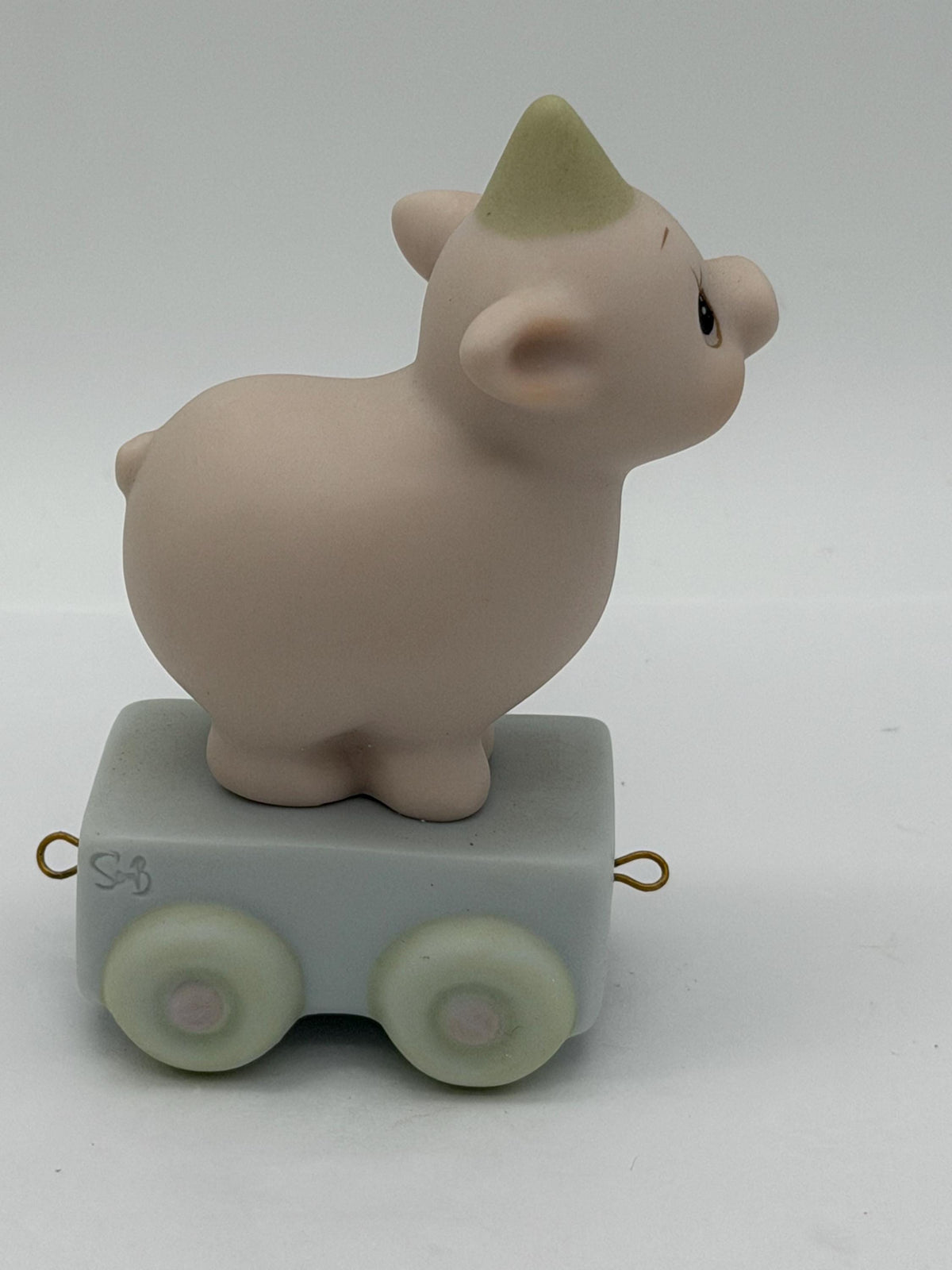 Vintage 1980s porcelain Precious Moments children’s birthday circus animal train set -flawed