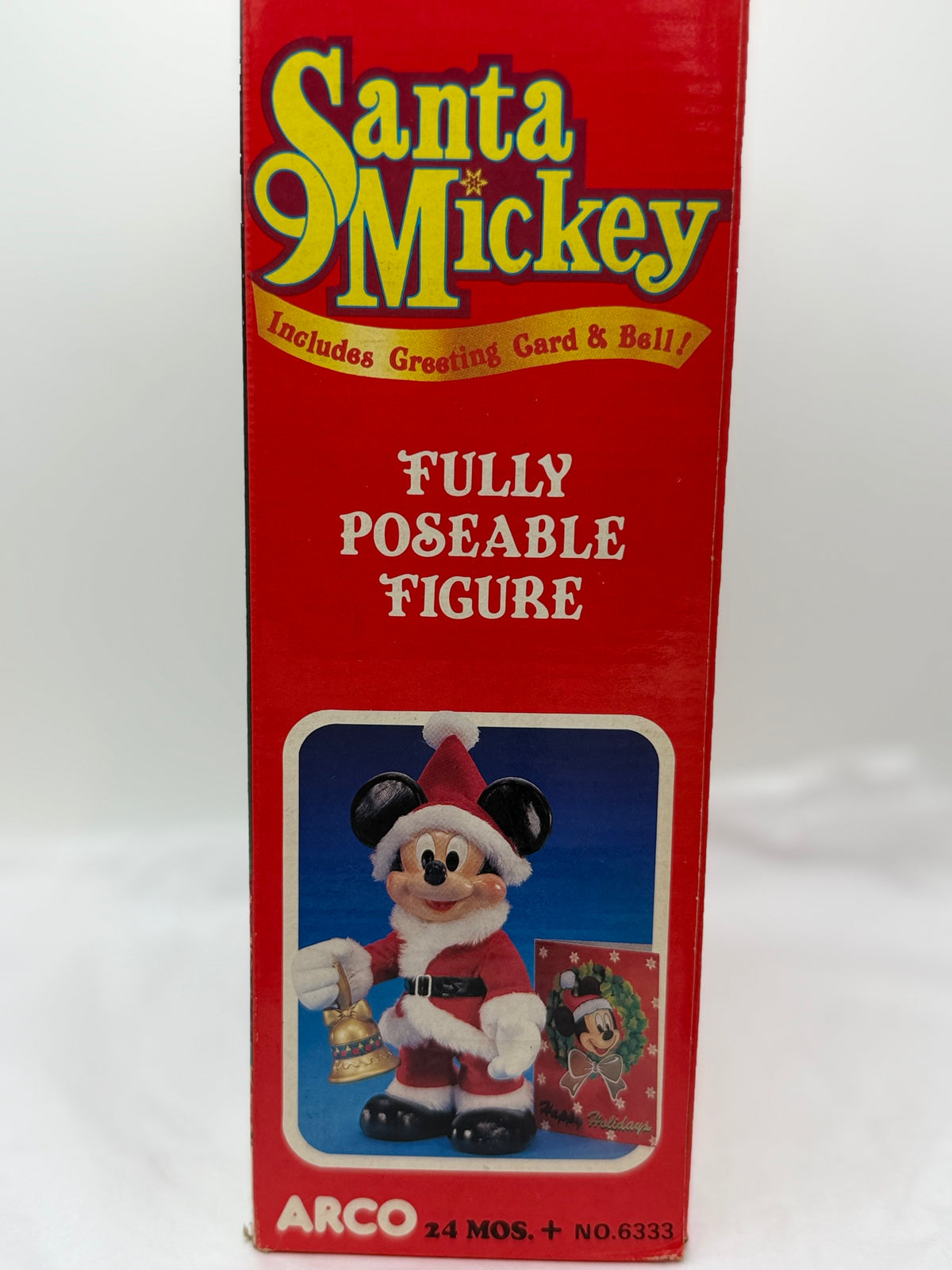 Vintage ARCO Toys Disney Mickey Mouse Santa Mickey bell ringer poseable figure