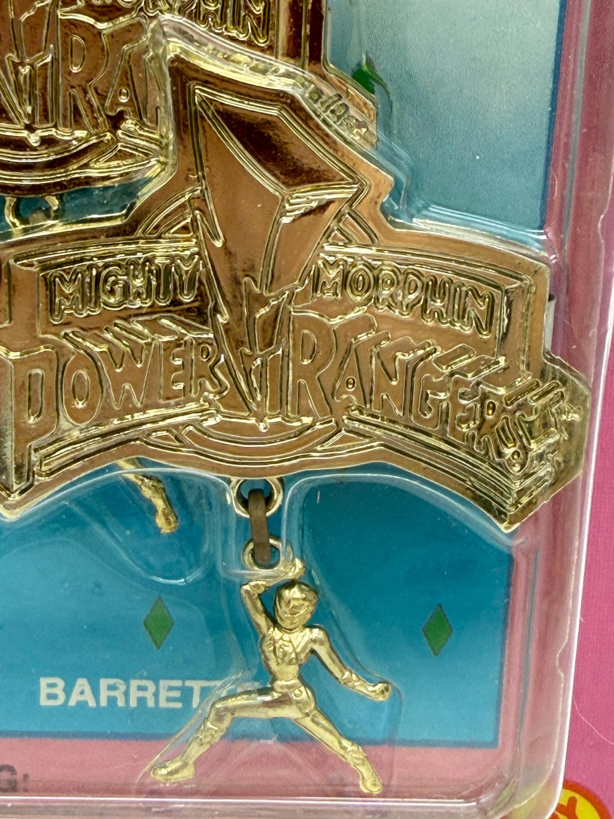 Vintage 90s Toy Biz Power Rangers Radiant Jewelry Collection Pink Ranger Barrettes on card