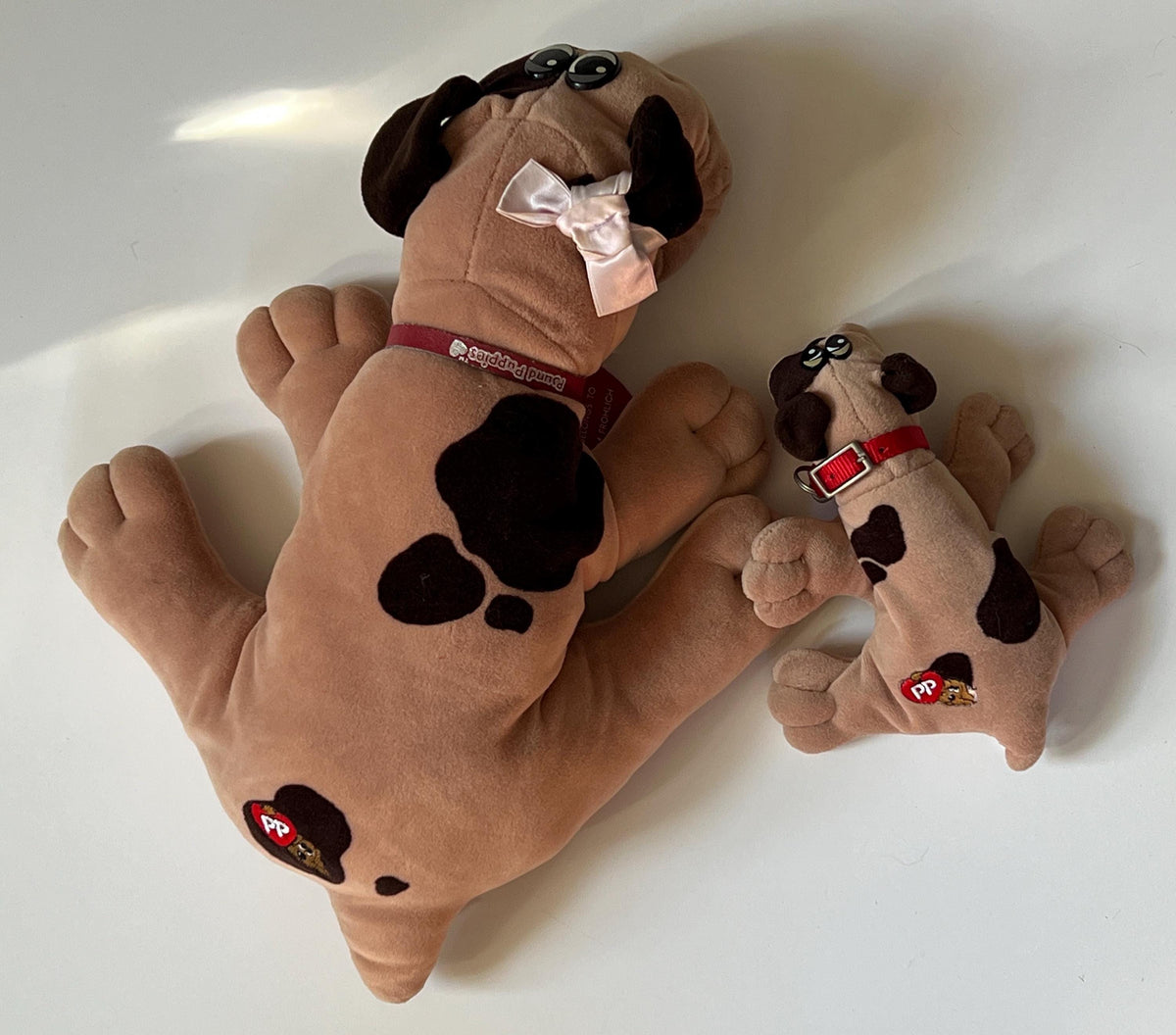 Vintage Tonka Pound Puppy Mum and Puppy set with collars and tags