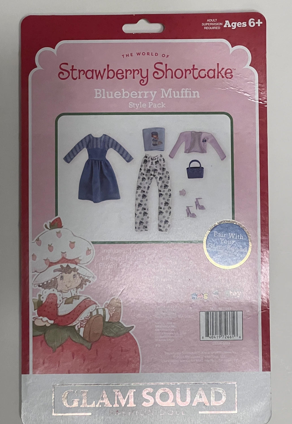 Strawberry Shortcake Blueberry Muffin style outfit for Glam Squad dolls- also fits Barbie