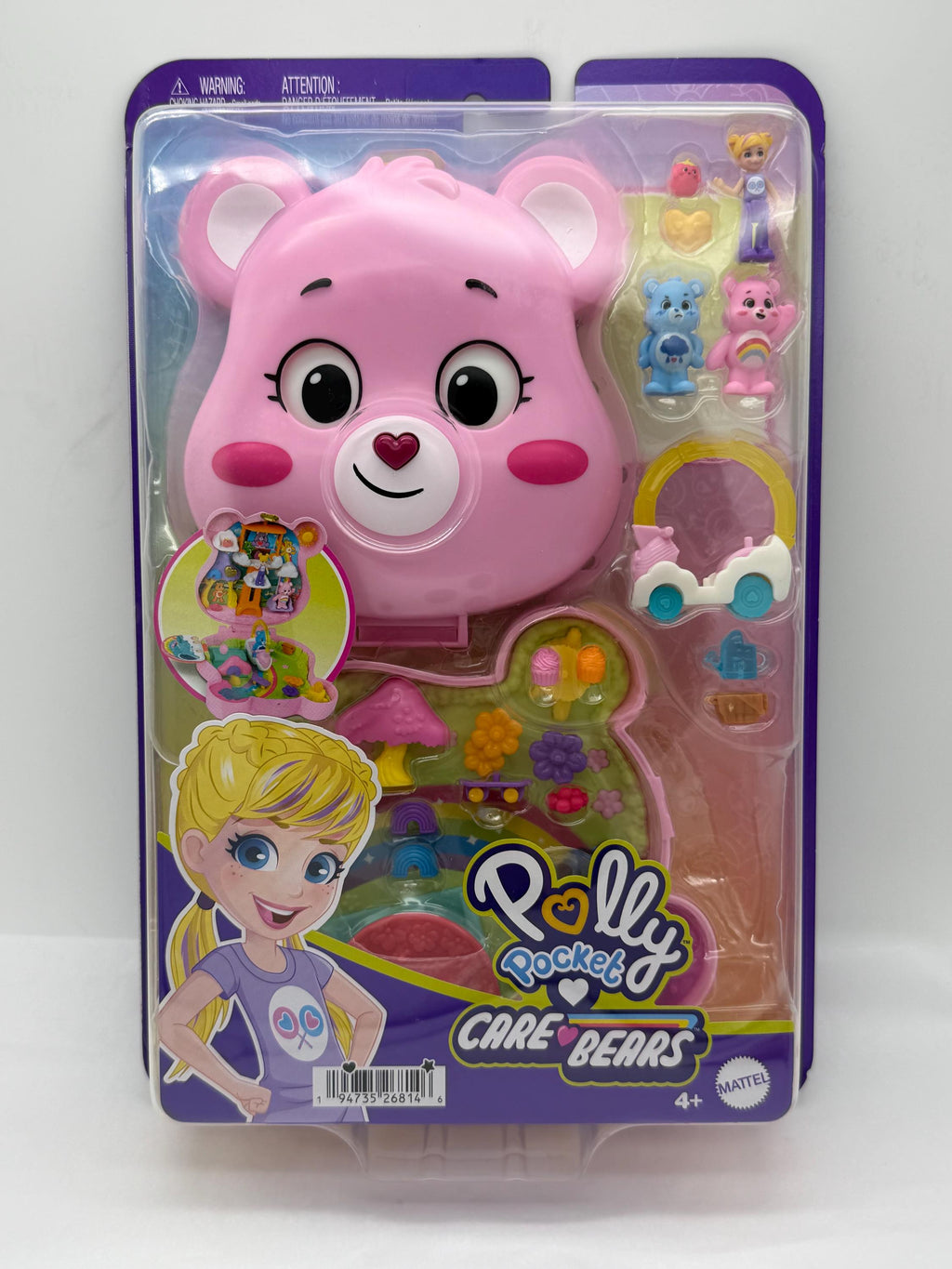 Polly Pocket x Care Bears playset with Cheer and Grumpy Bear