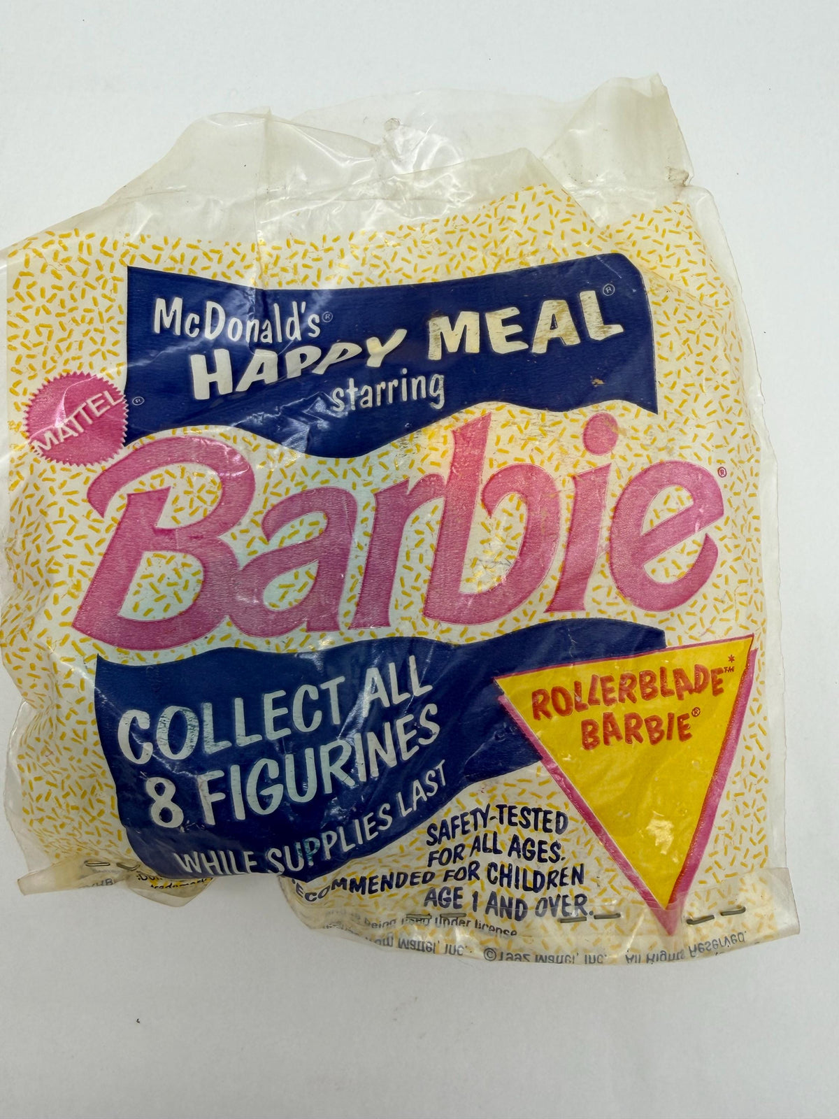 Vintage McDonalds Happy Meal toy Roller Blade Barbie figure with wheels
