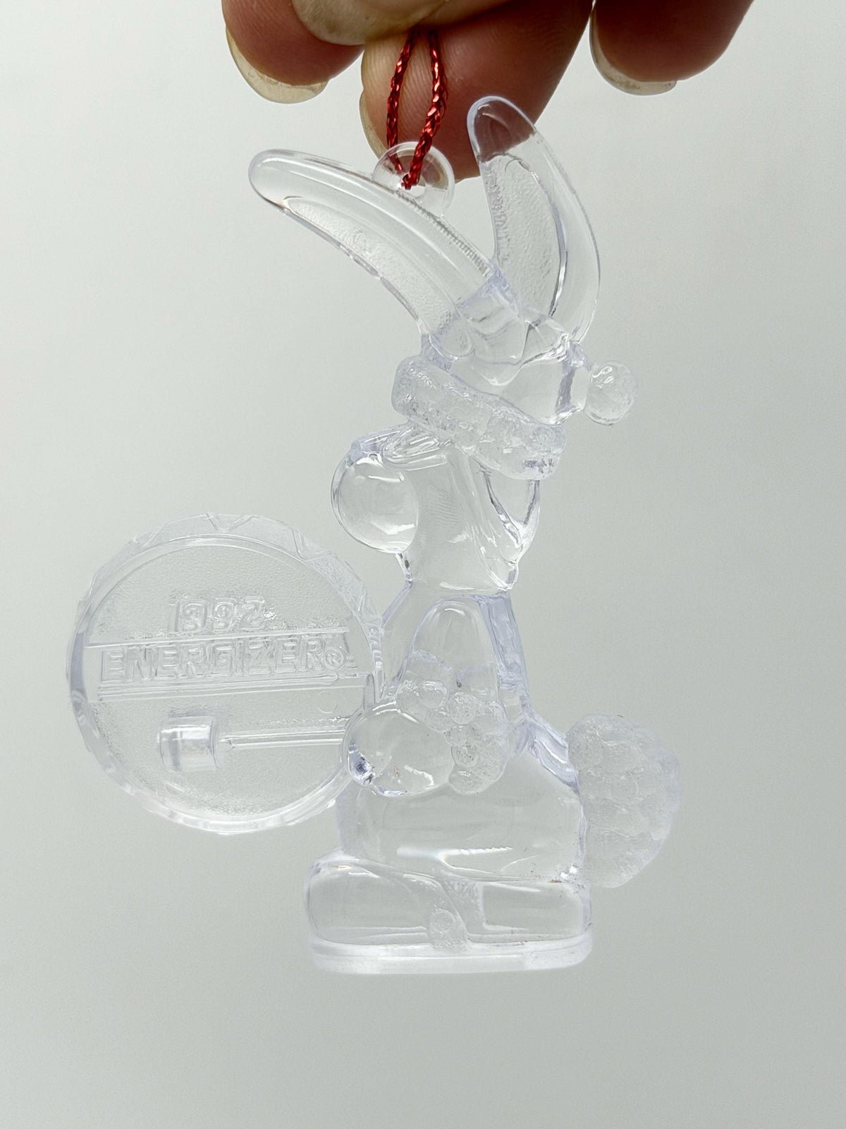 1992 Energizer Bunny battery mail away Christmas Santa ornament  (loose)