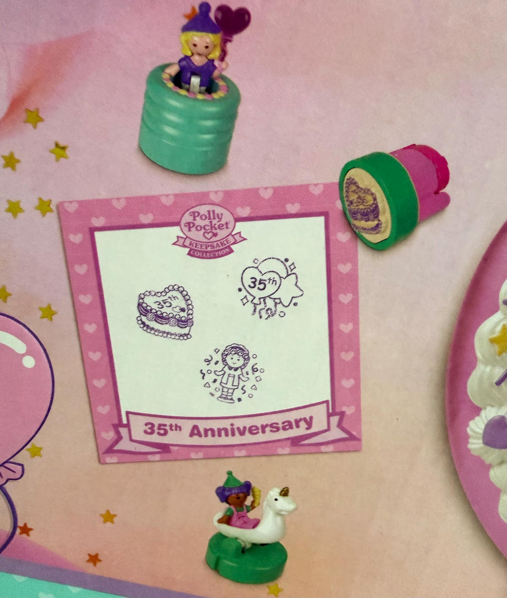 Polly Pocket Keepsake Collection 35th Birthday Partytime Stamper playset