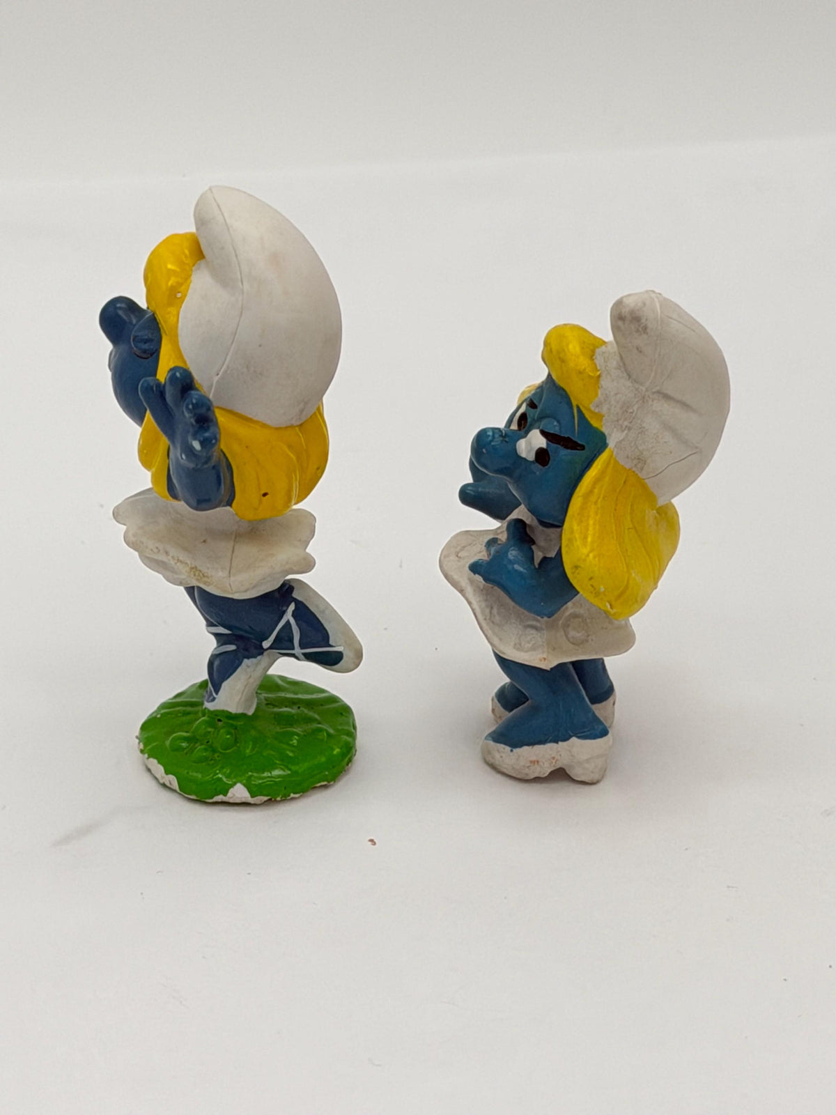 1970s Smurfs Ballerina and Flirting Smurfette by Peyo/Schleich PVC figures