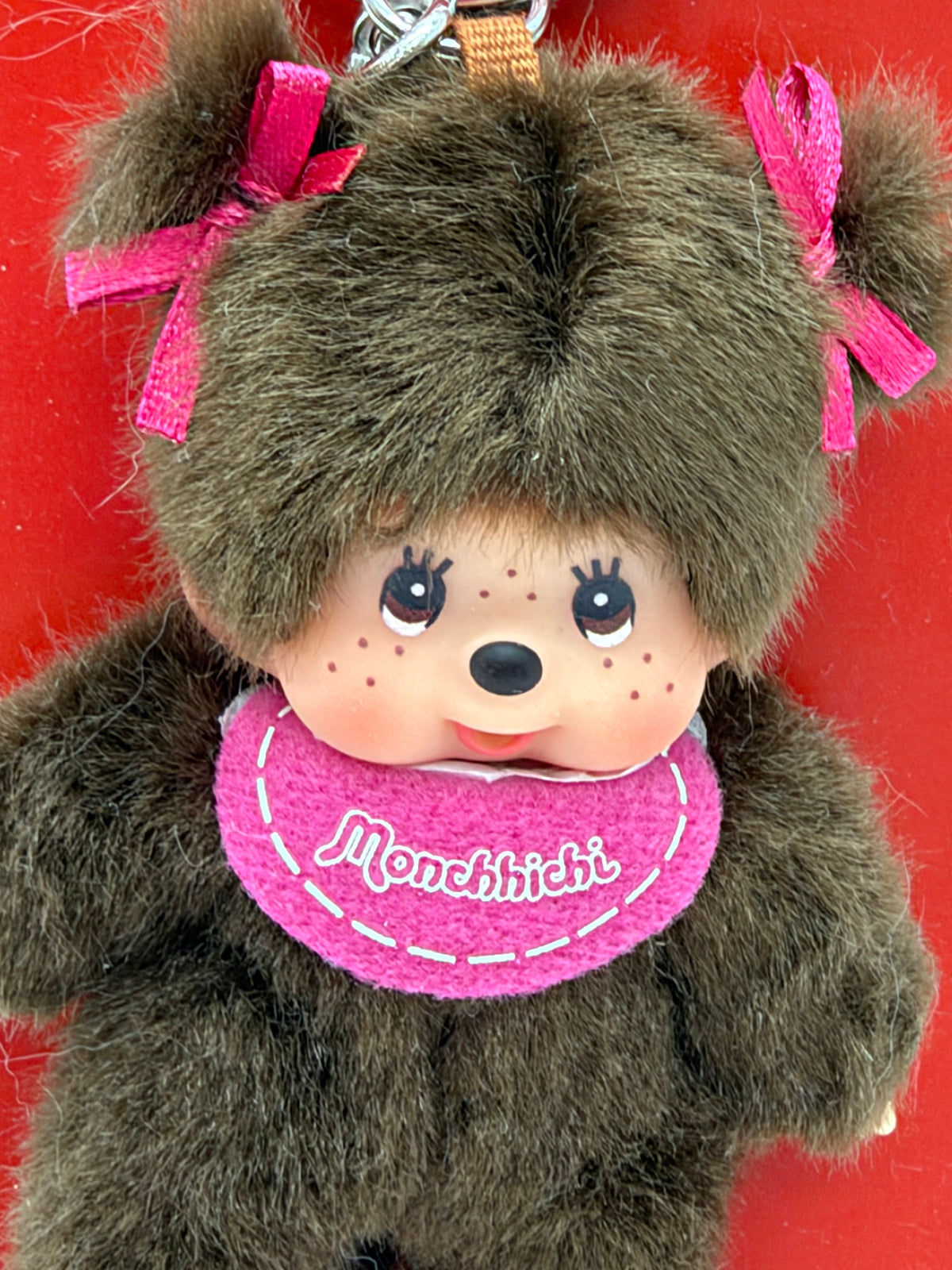 Adorable Double Ponytail Monchichi hanger/ keychain