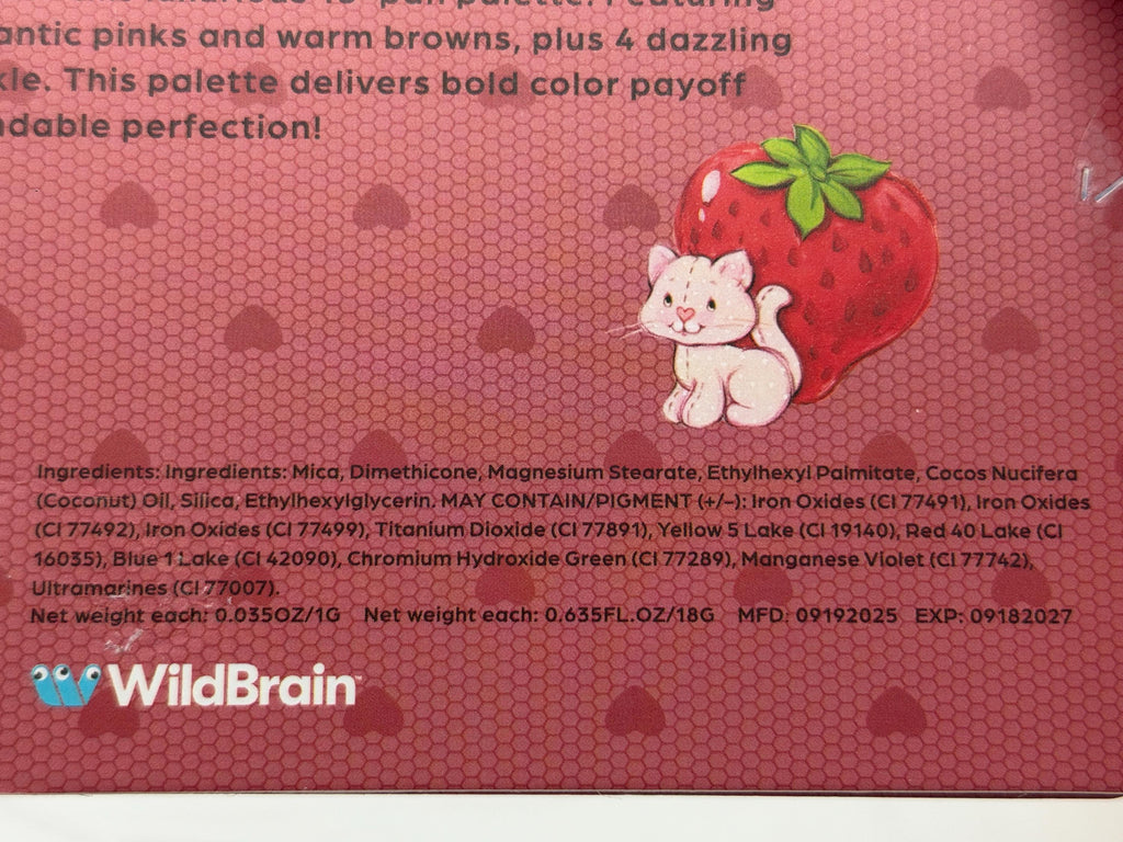 Strawberry Shortcake and Custard x Celavi Ribbon Rush  eyeshadow palette