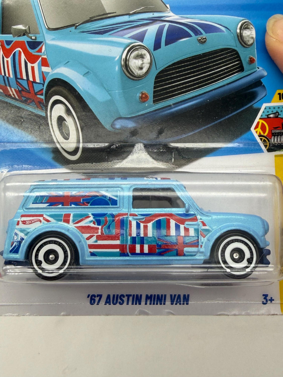 Hot Wheels  ‘67 Austin Mini Van Union Jack die cast Art Cars on card