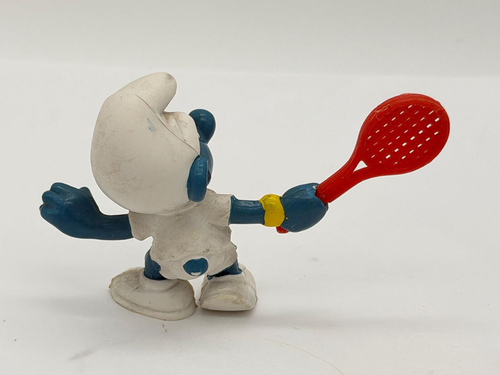 1980s Smurfs Tennis Smurf and Smurfette by Schleich Peyo pvc minis