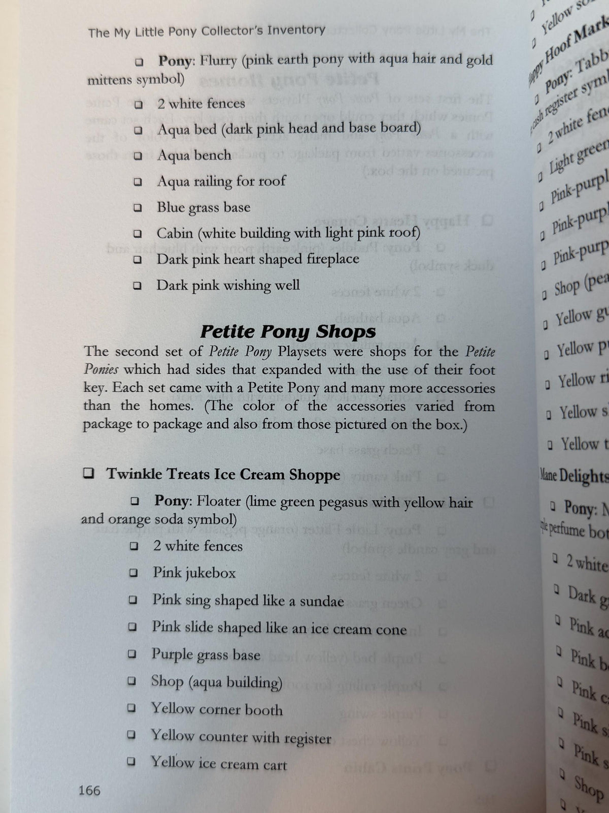 G1  My Little Pony  collectors checklist book