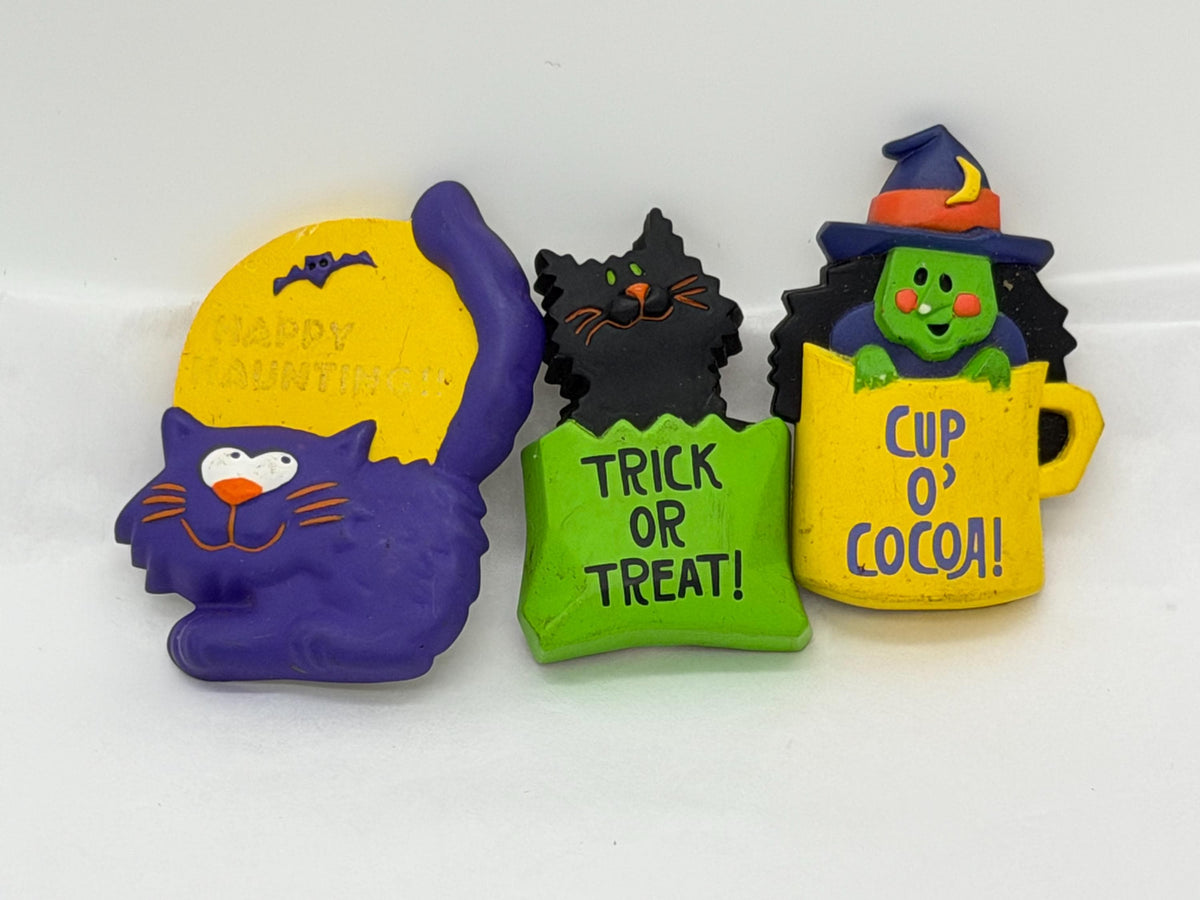 Vintage 80s Avon Gift Collection Halloween Spooky magnets set of 3