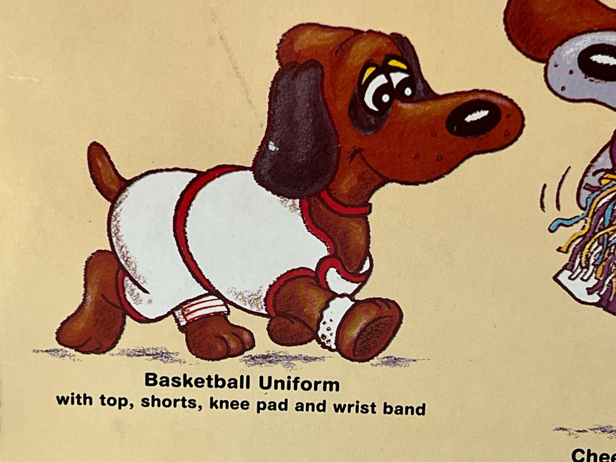 Vintage Tonka Pound Puppy Fun Fashions boxed Basketball Uniform Outfit