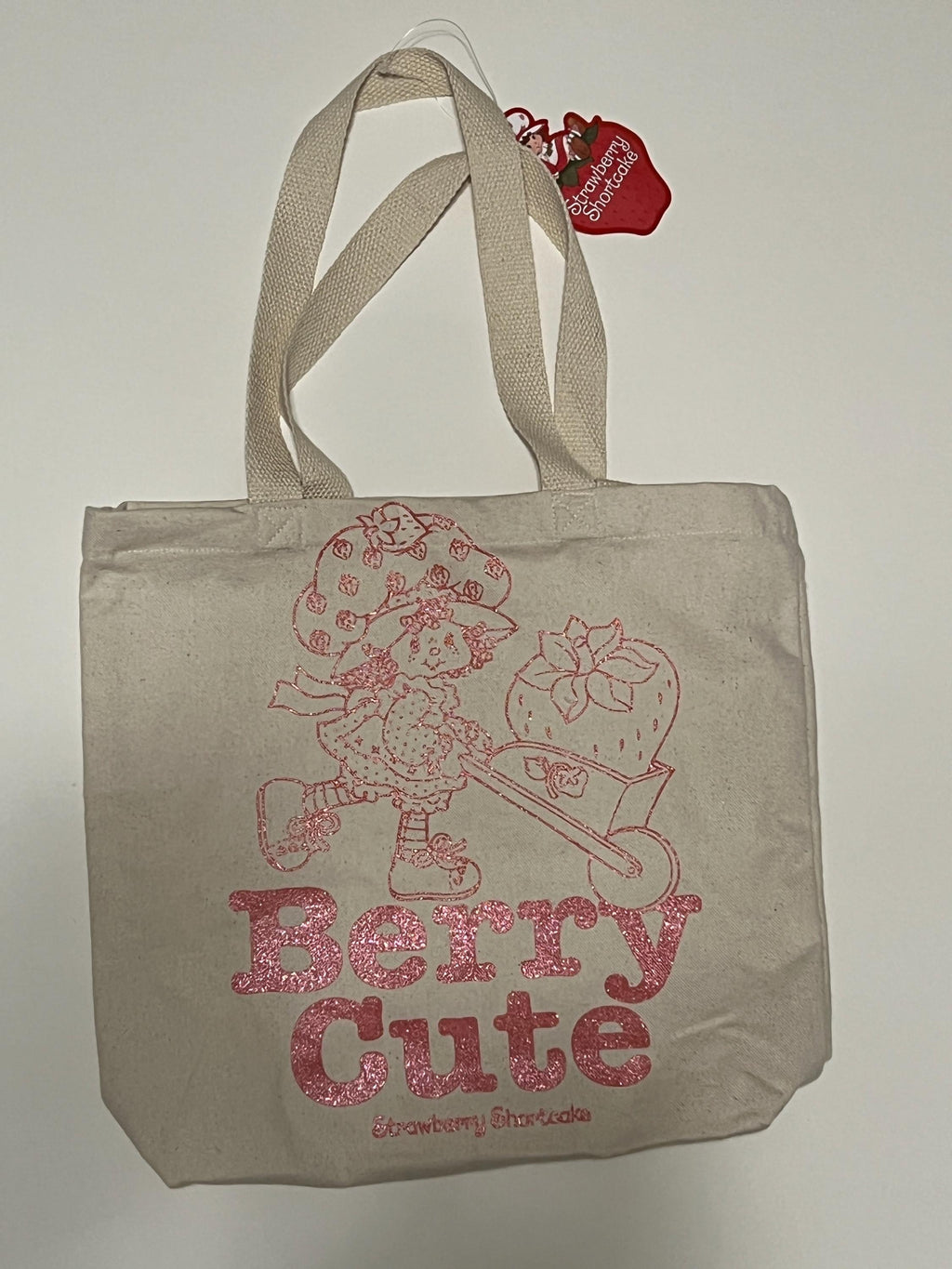 Strawberry Shortcake Berry Cute glitter design tote bag