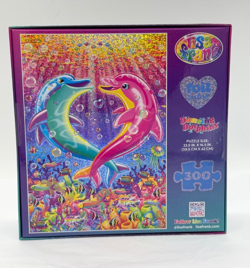 Lisa Frank new glittery foil 300 piece jigsaw puzzle - Dolphins